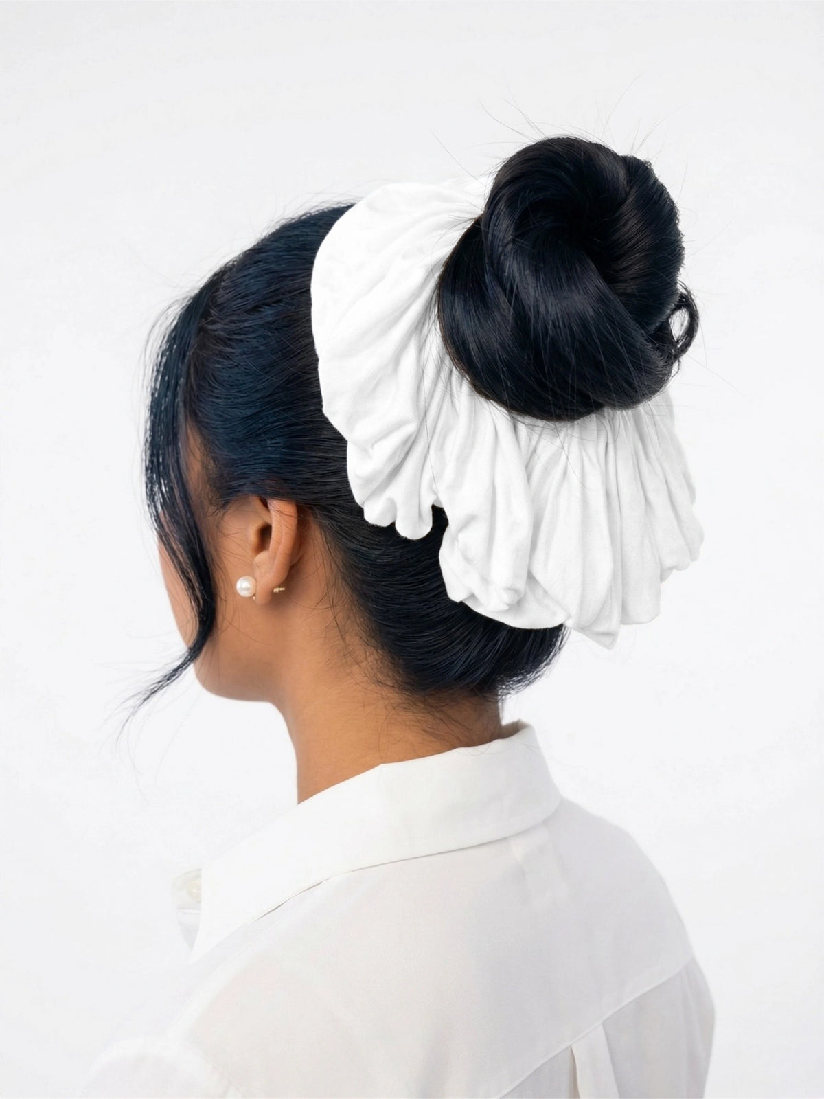Premium Jersey Scrunchies - White
