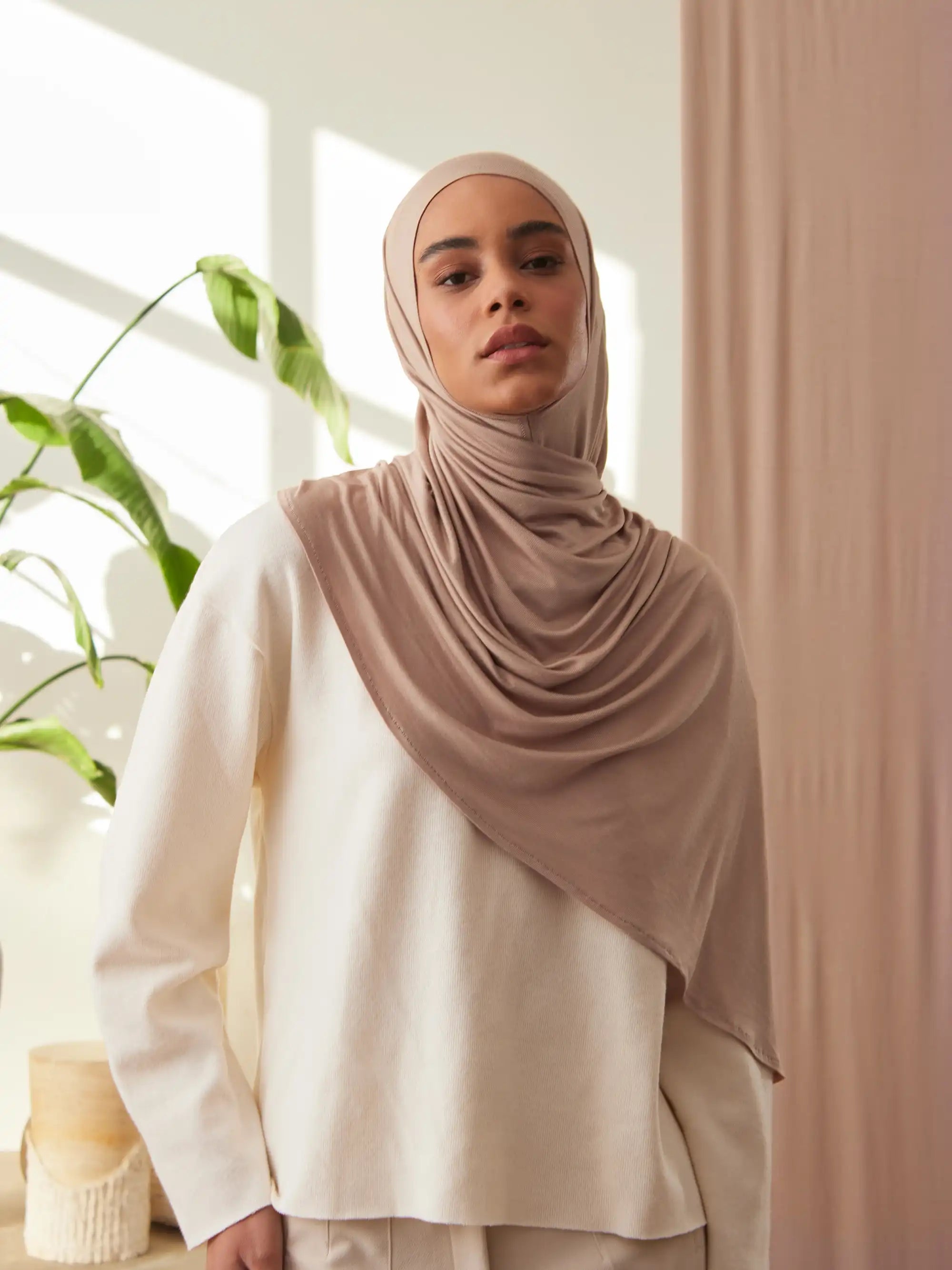 Instant Premium Jersey Hijabs - Warm Taupe