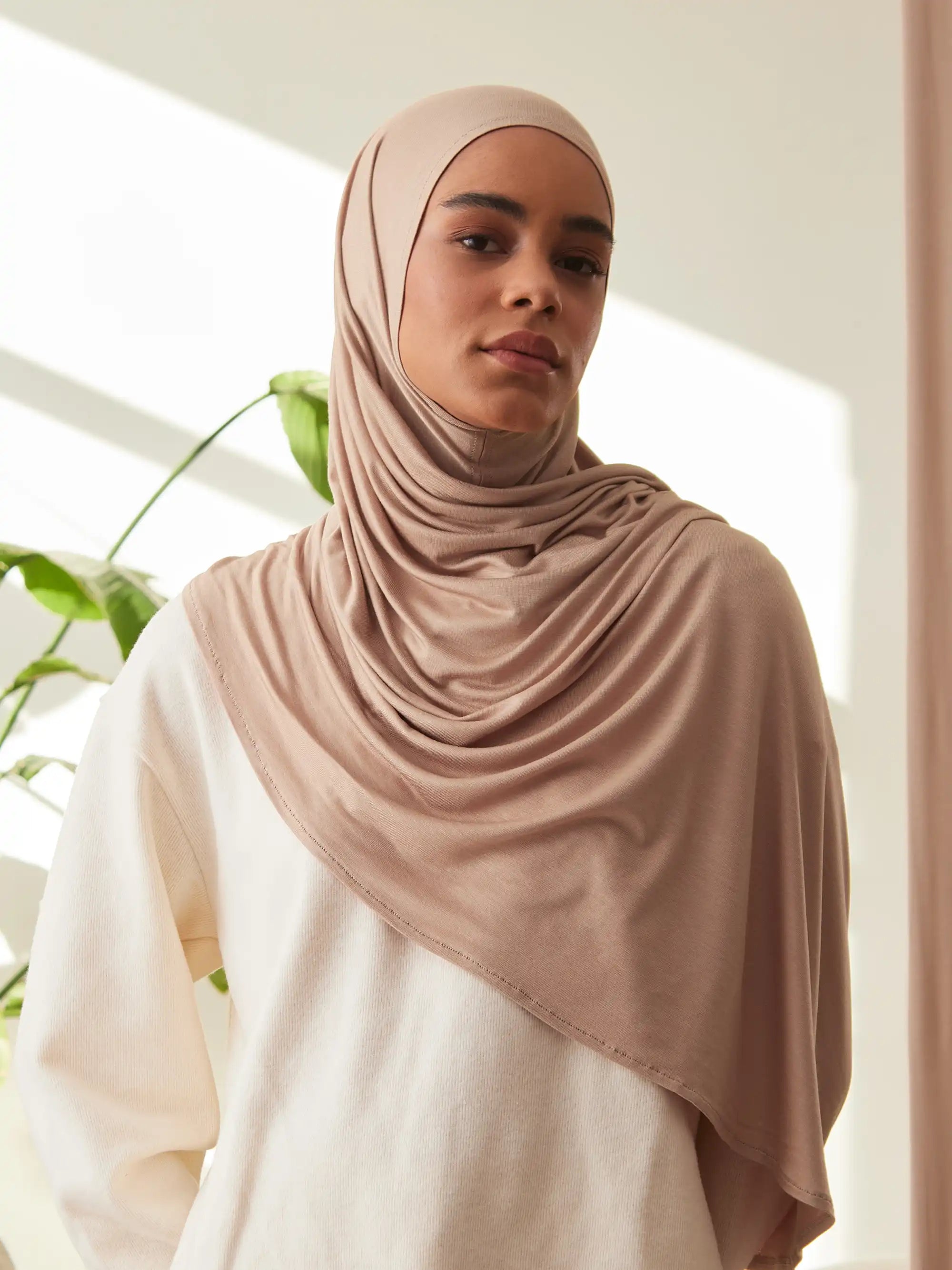 Instant Premium Jersey Hijabs - Warm Taupe