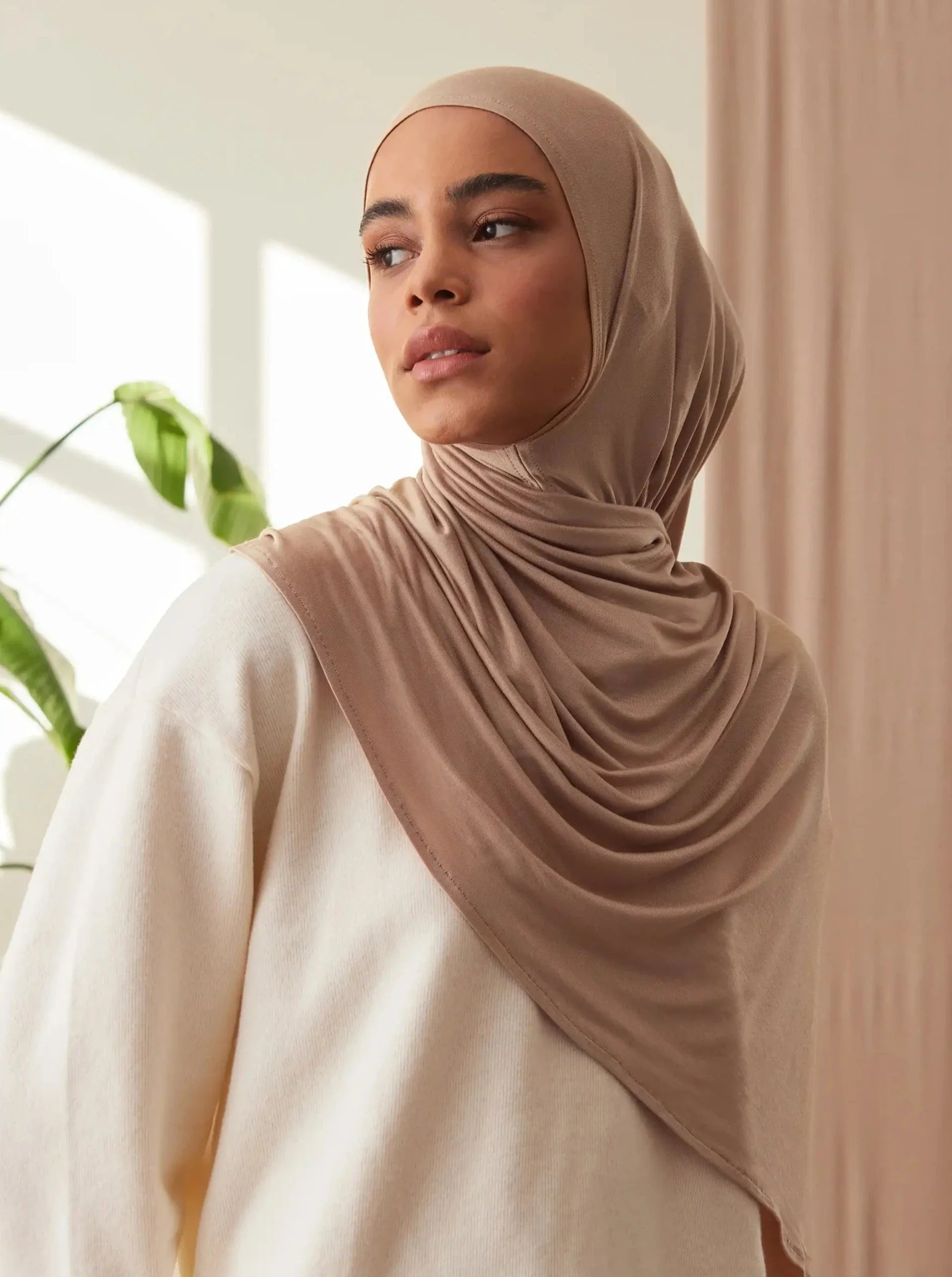 Instant Premium Jersey Hijabs - Warm Taupe
