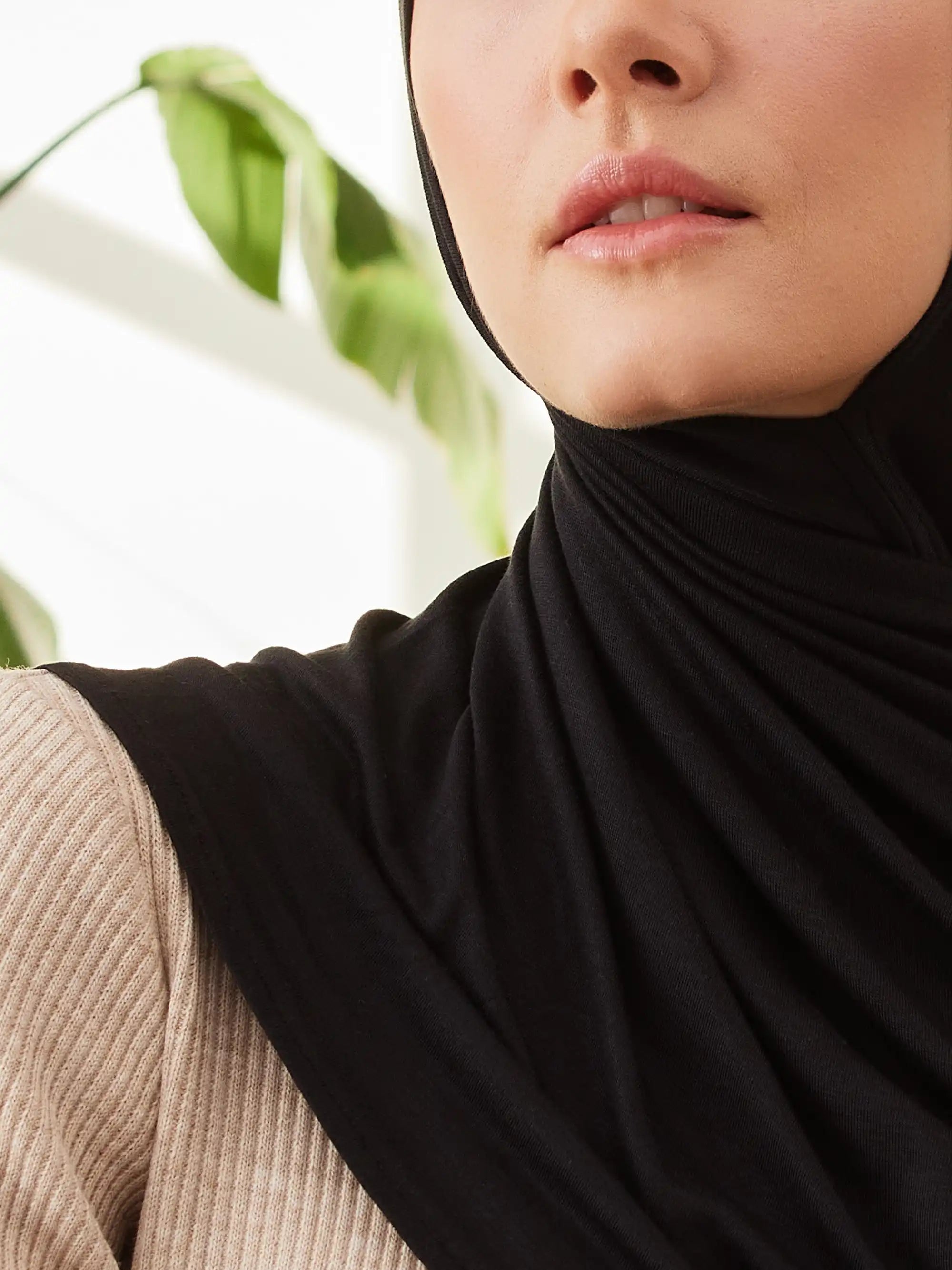 Instant Premium Jersey Hijabs - Black