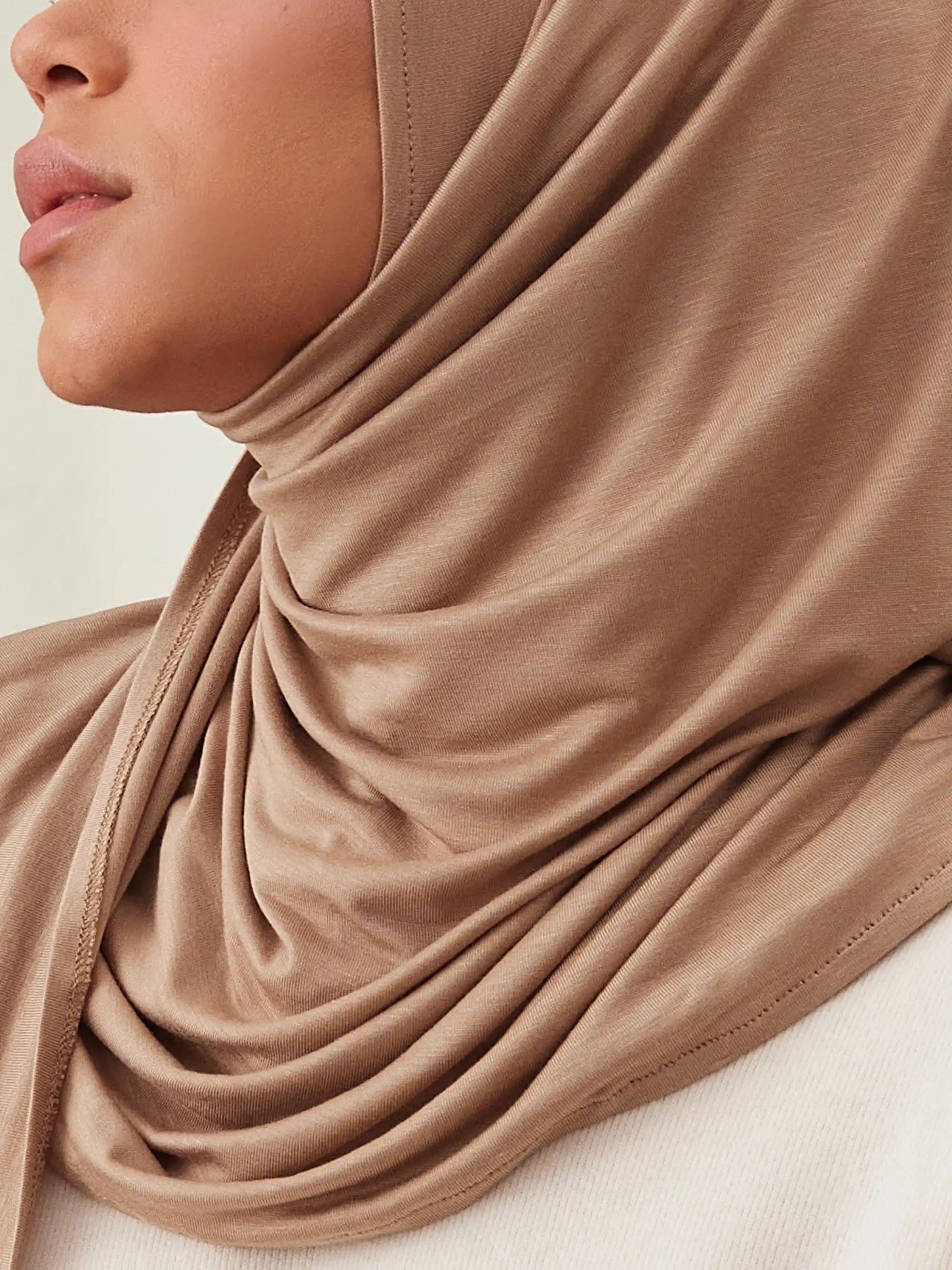 Small Instant Premium Jersey Hijabs - Tan