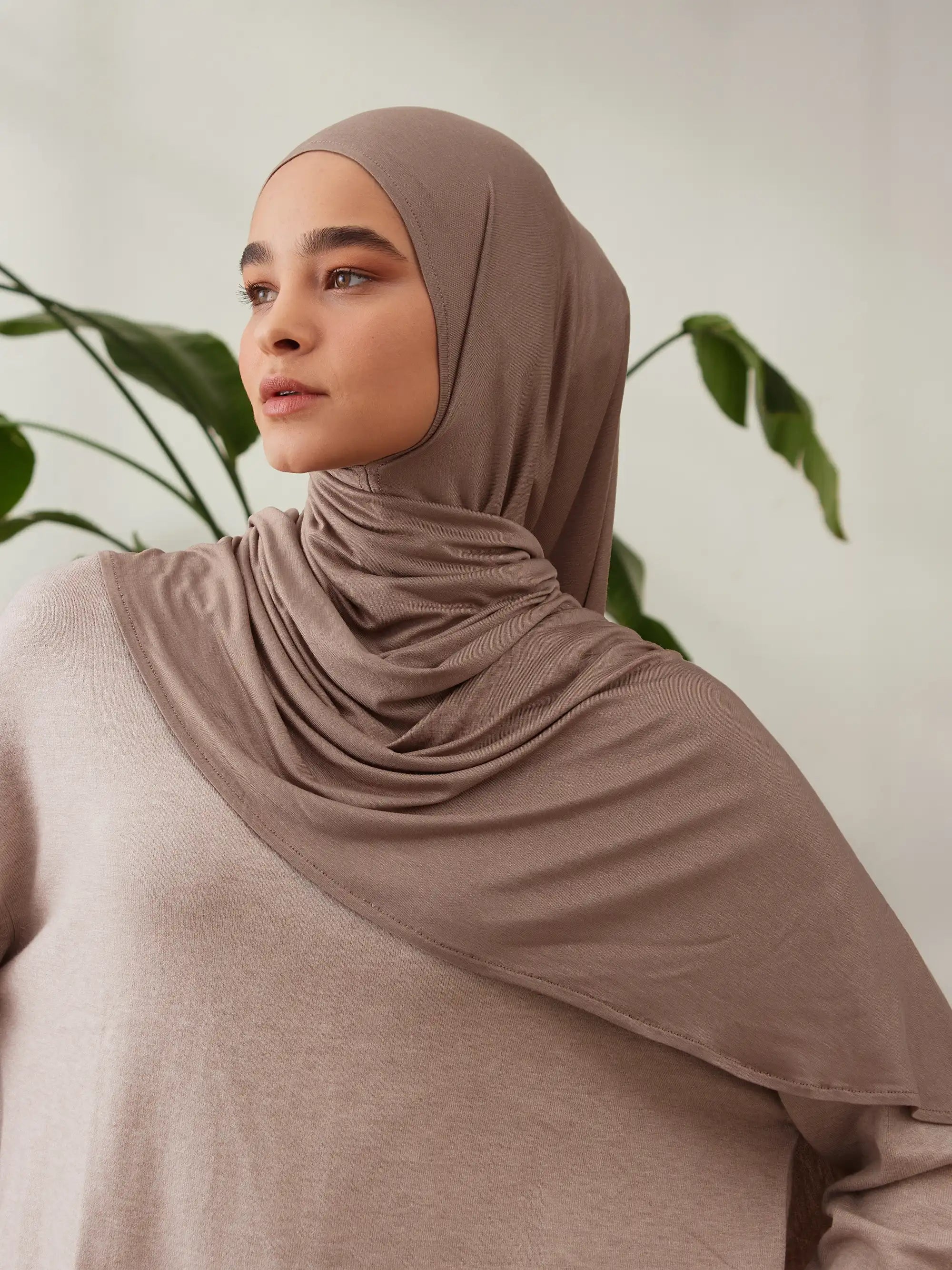 Small Instant Premium Jersey Hijabs - Desert