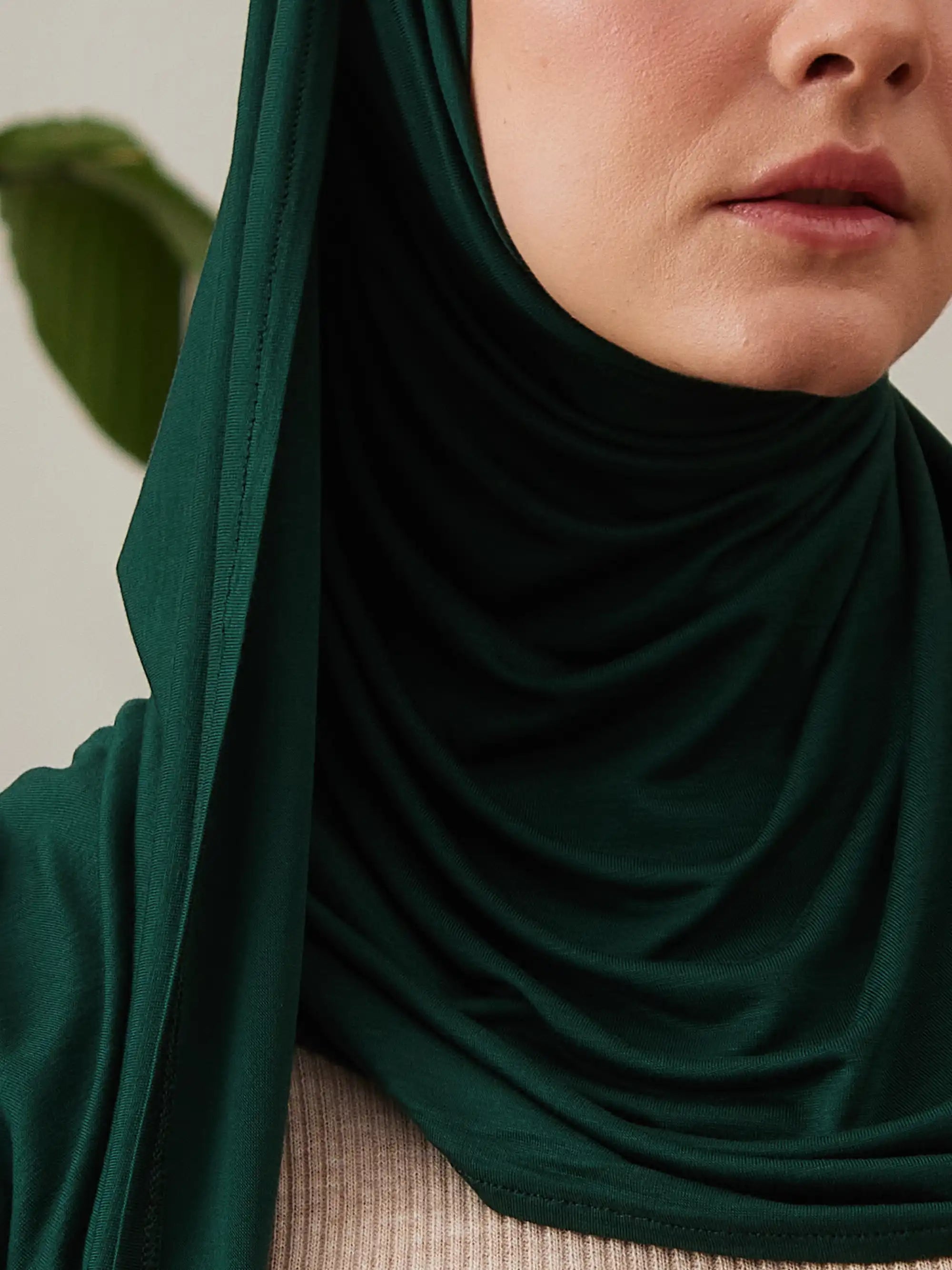Instant Premium Jersey Hijabs - Pine Green