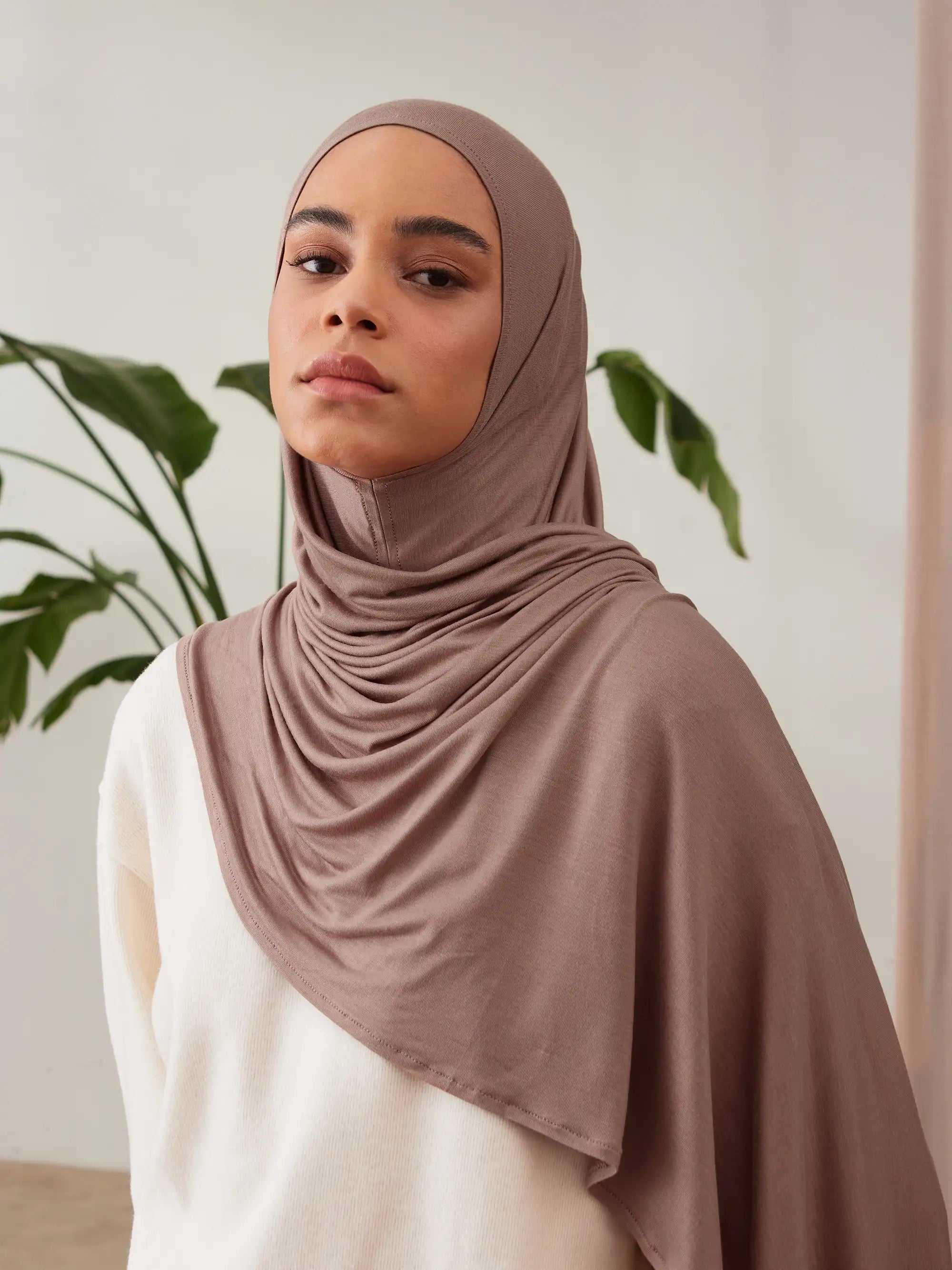 Instant Premium Jersey Hijabs - Mocha Mousse