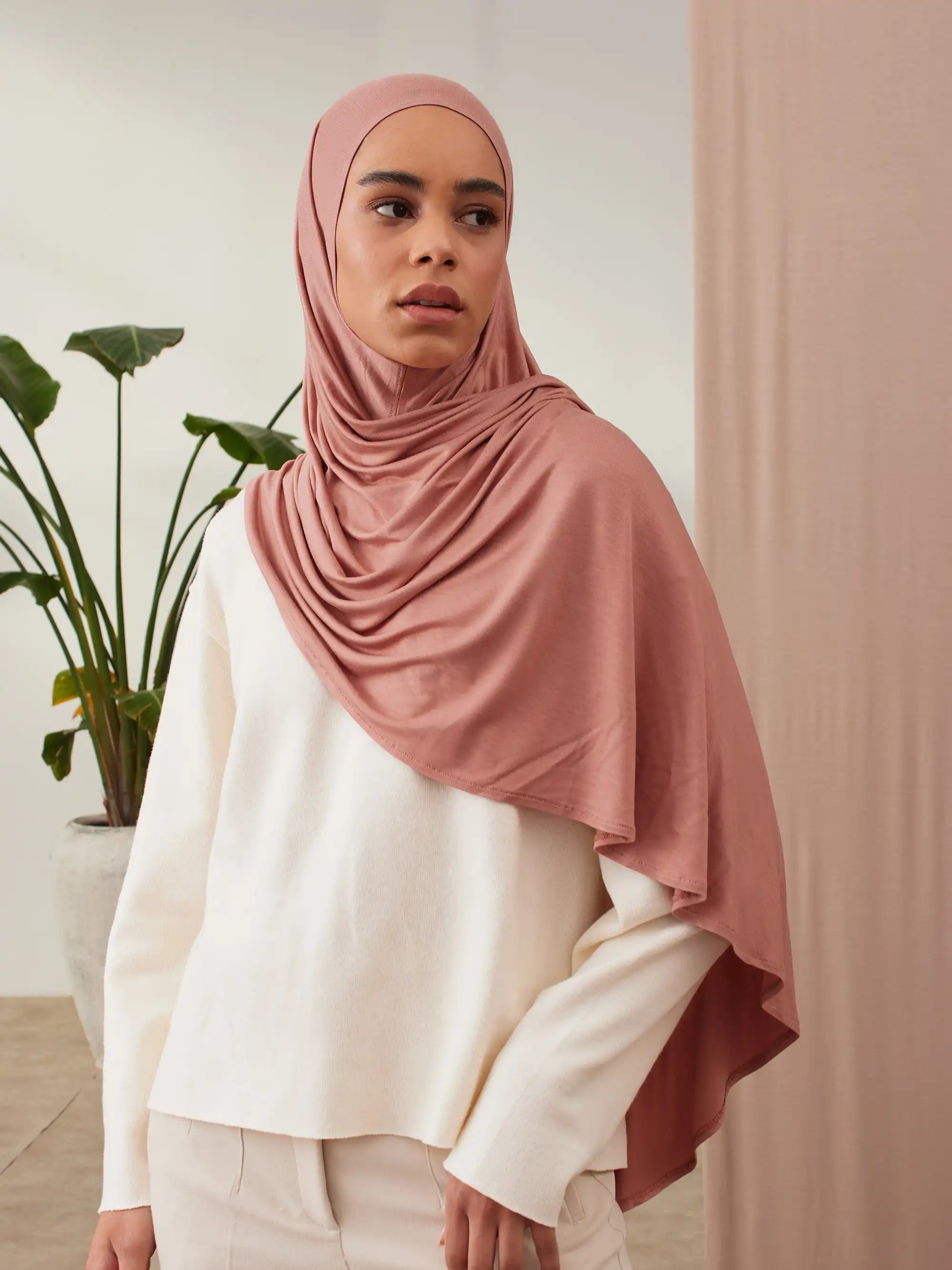 Instant Premium Jersey Hijabs - Terracotta