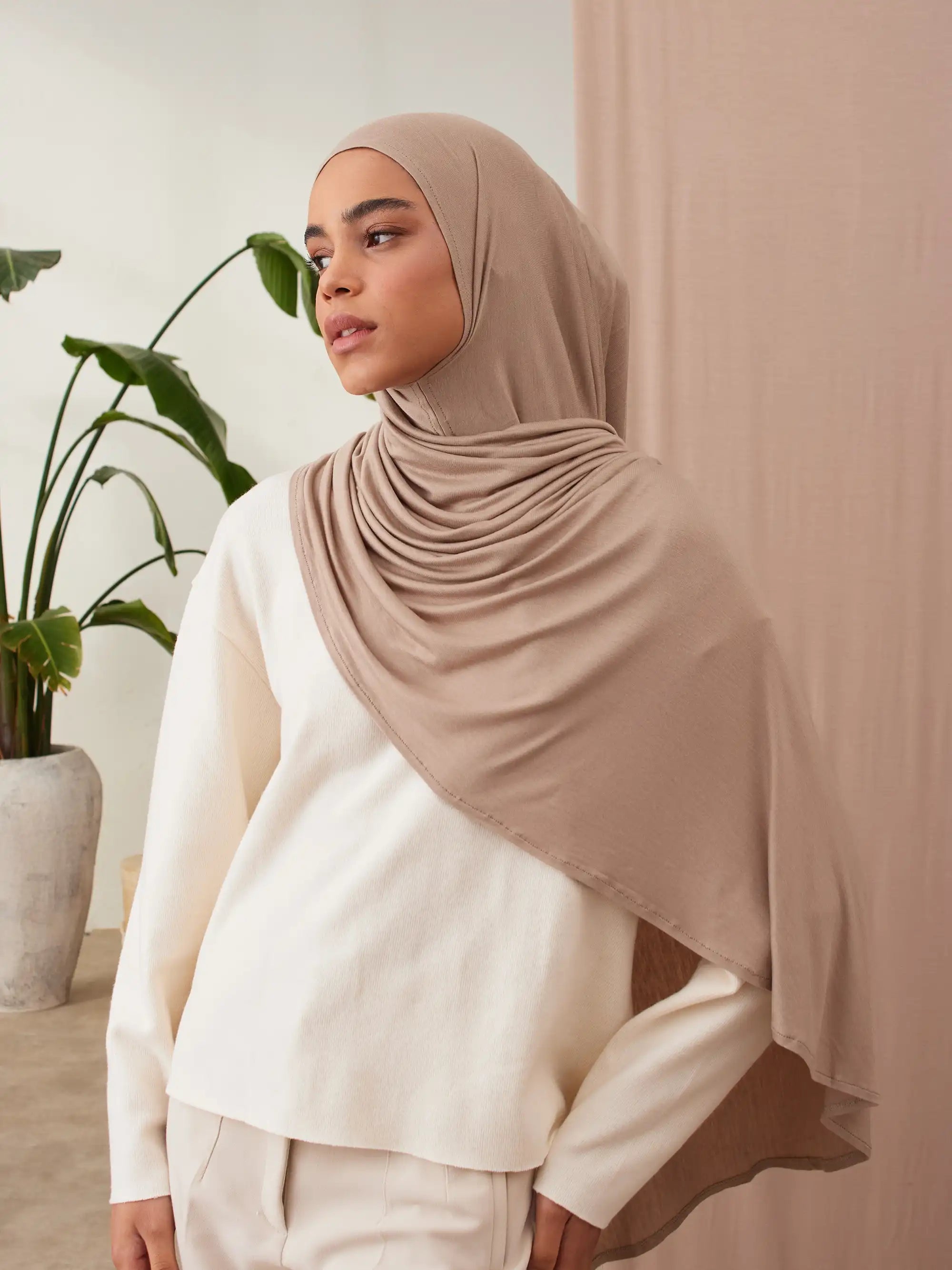 Instant Premium Jersey Hijabs - Warm Sand