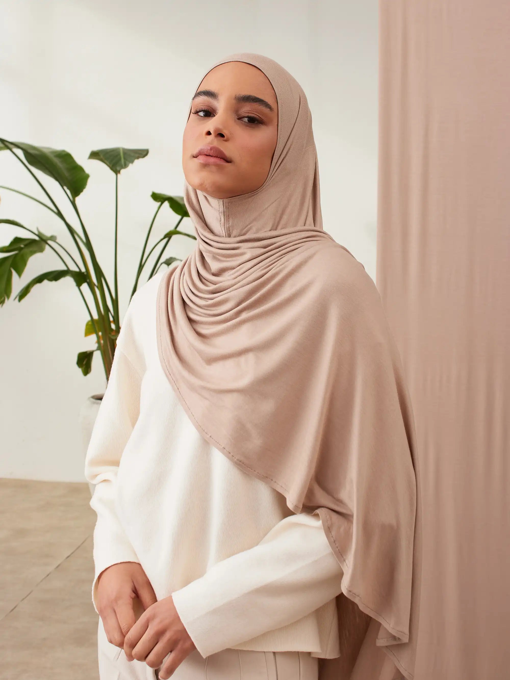 Instant Premium Jersey Hijabs - Warm Sand