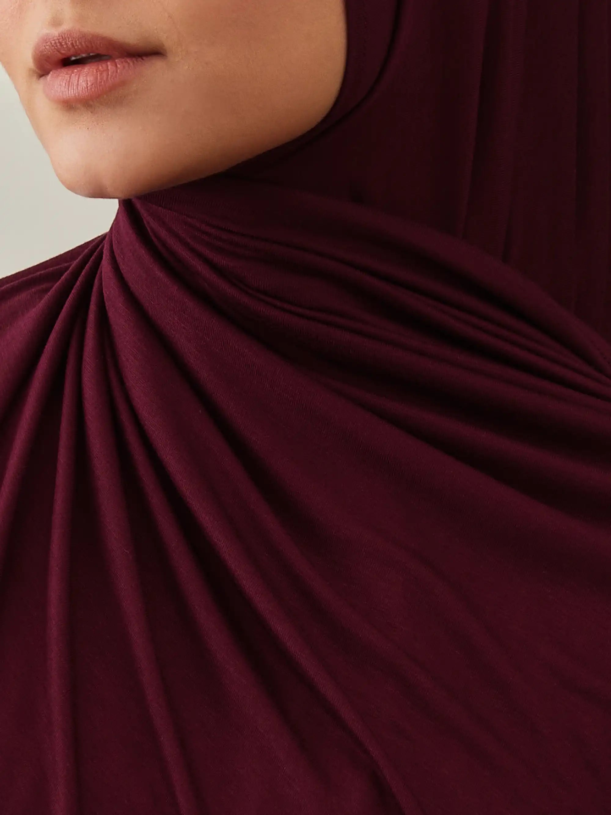 Small Instant Premium Jersey Hijabs - Burgundy