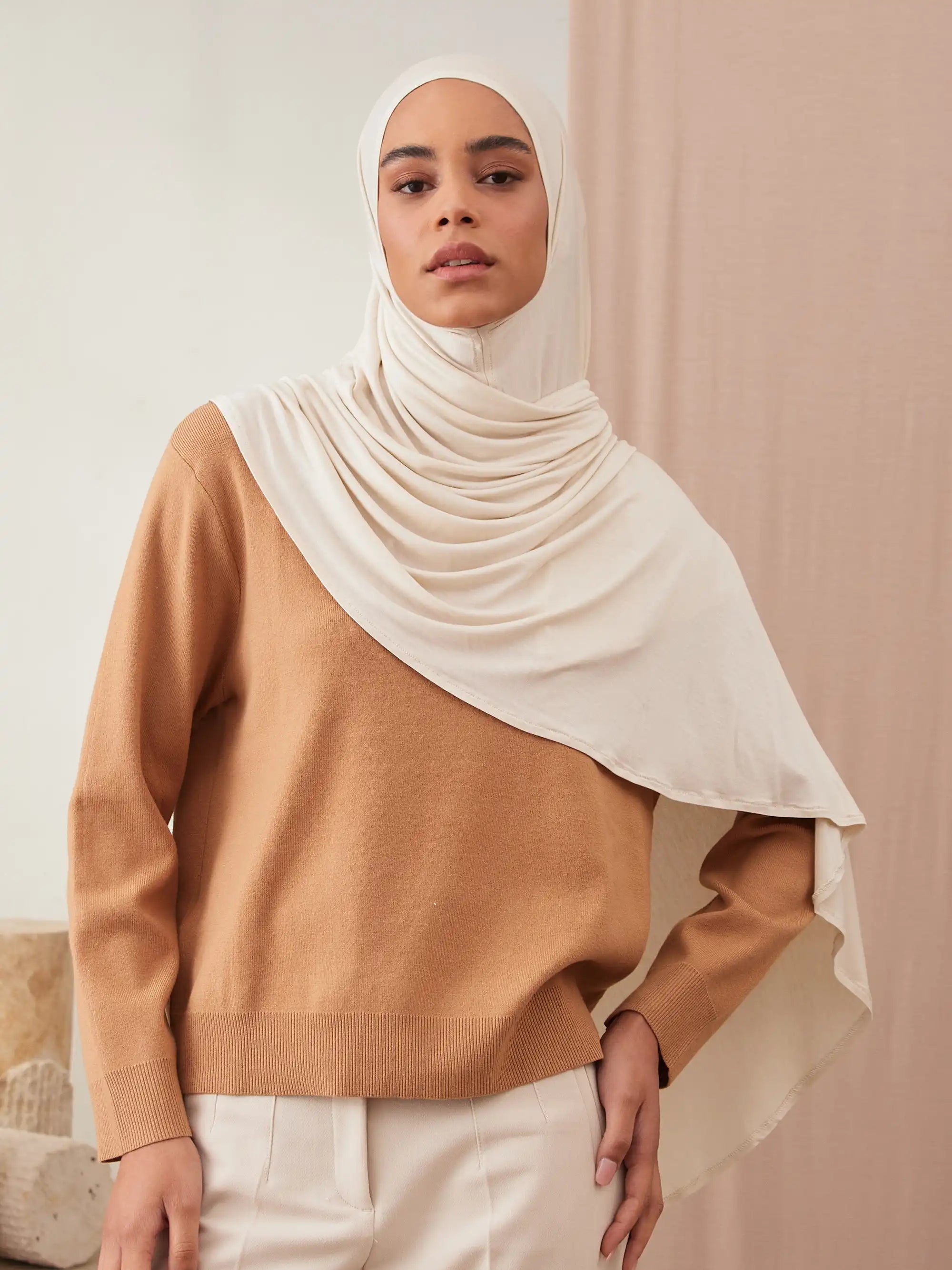 Small Instant Premium Jersey Hijabs - Off White
