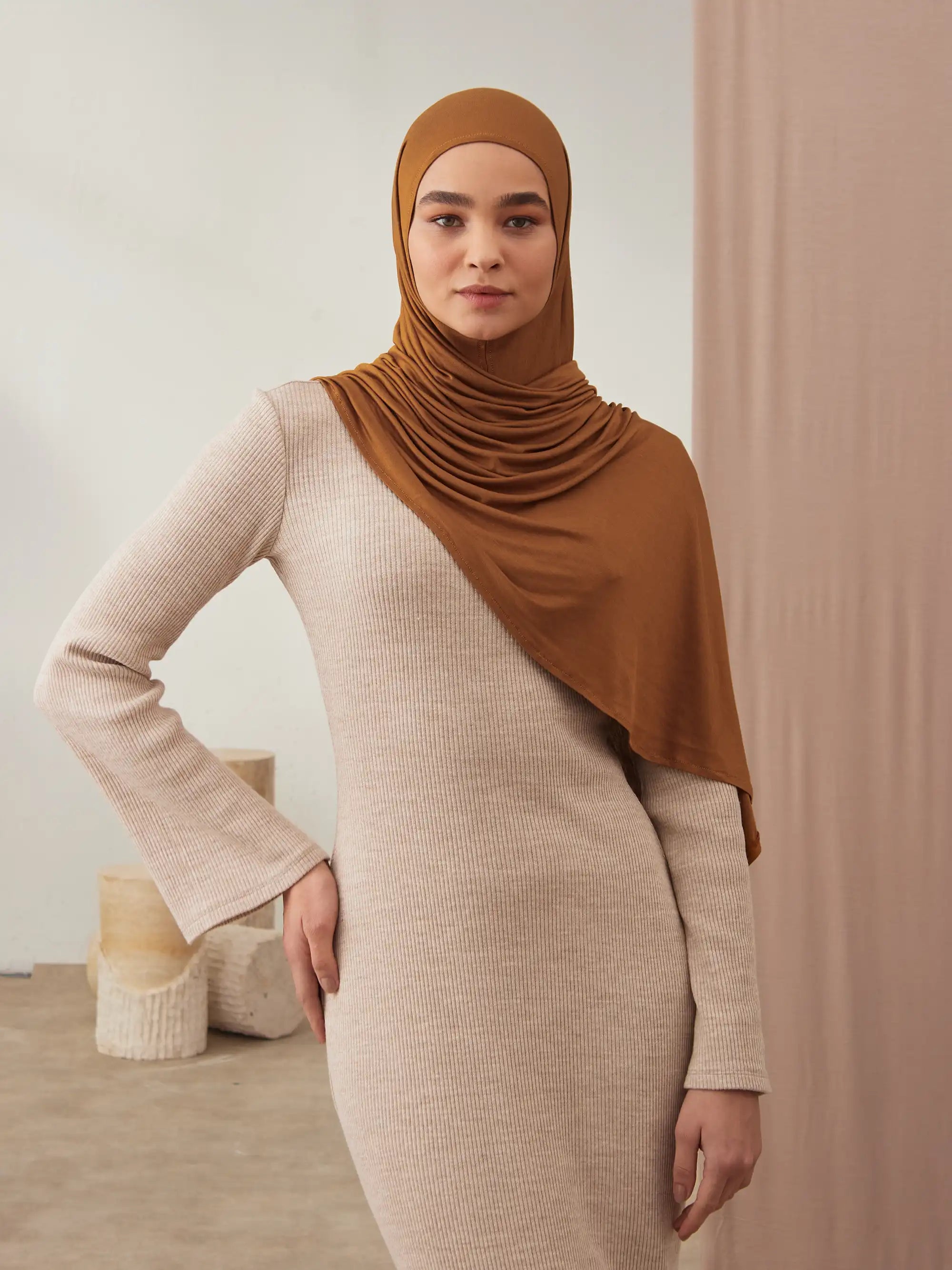 Instant Premium Jersey Hijabs - Bronze