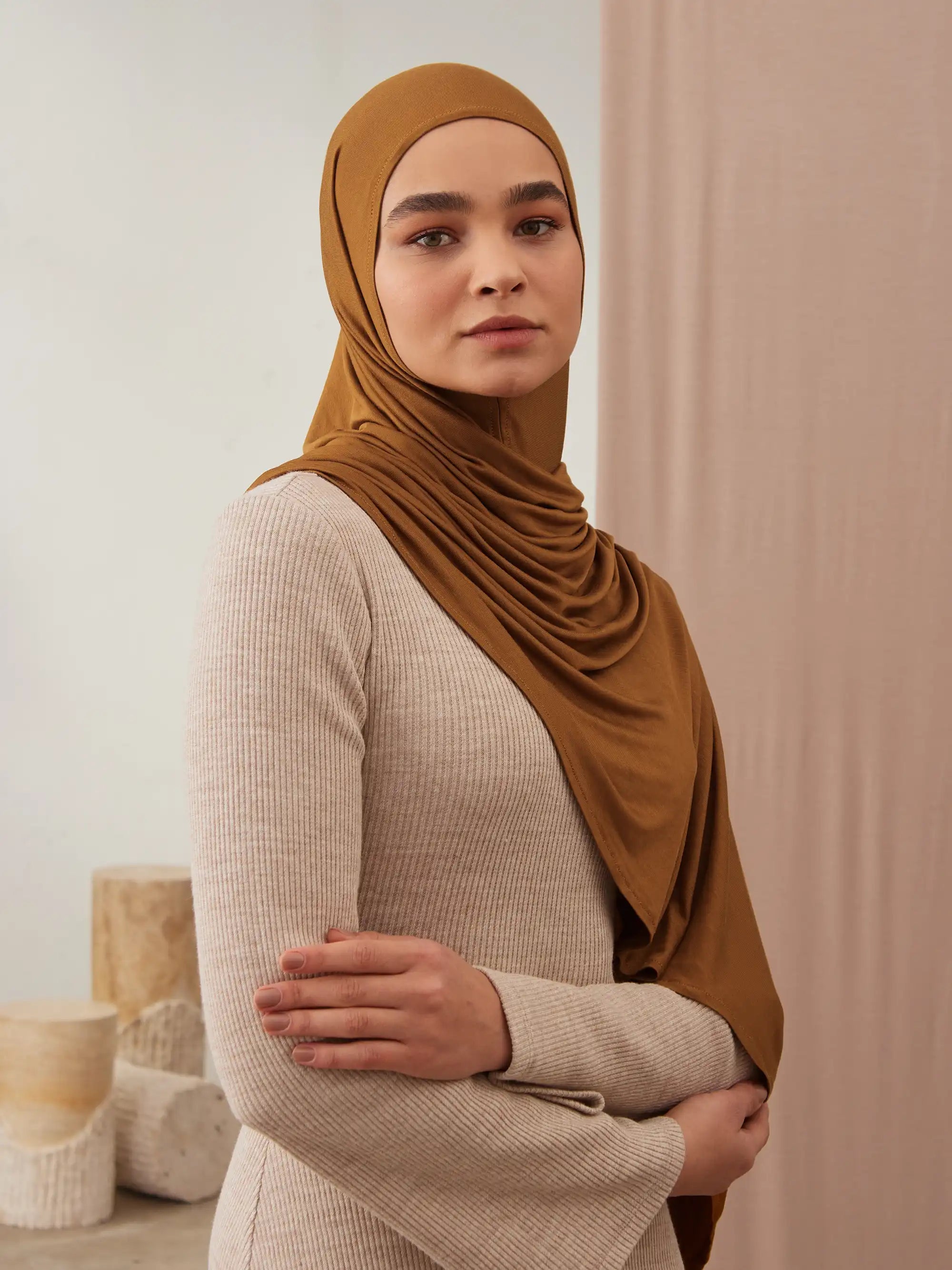 Instant Premium Jersey Hijabs - Bronze