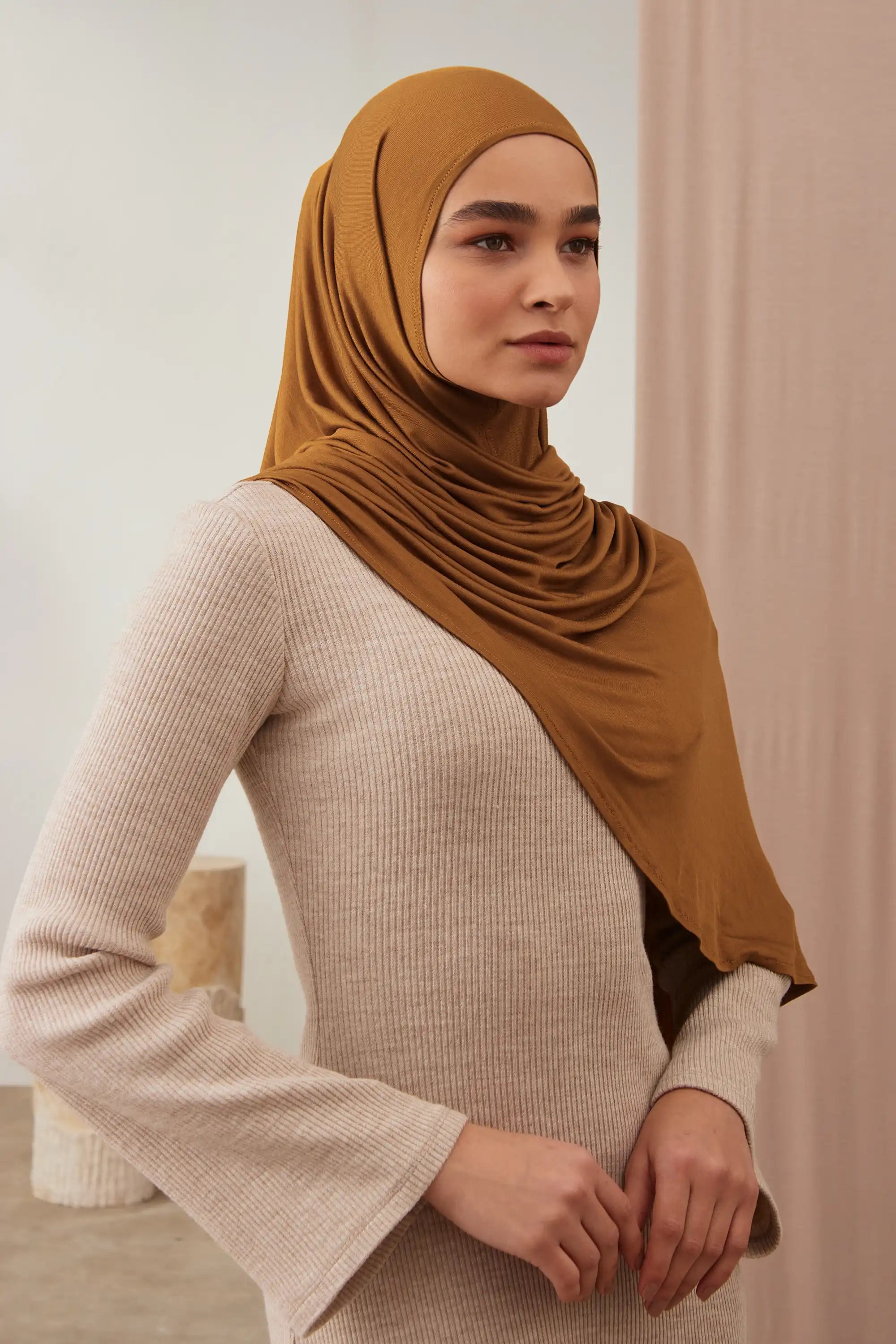 Instant Premium Jersey Hijabs - Bronze