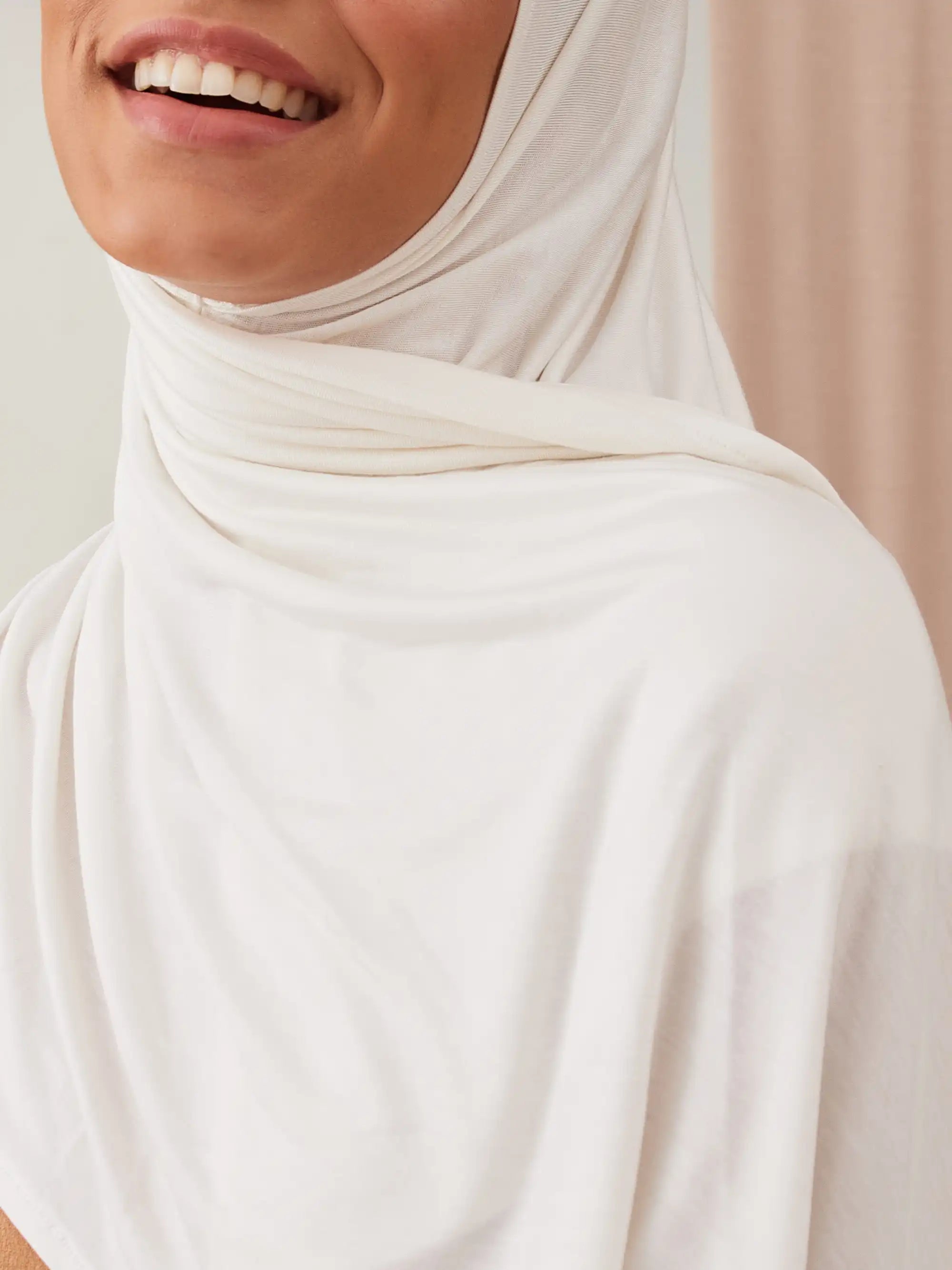 Small Instant Premium Jersey Hijabs - Ivory