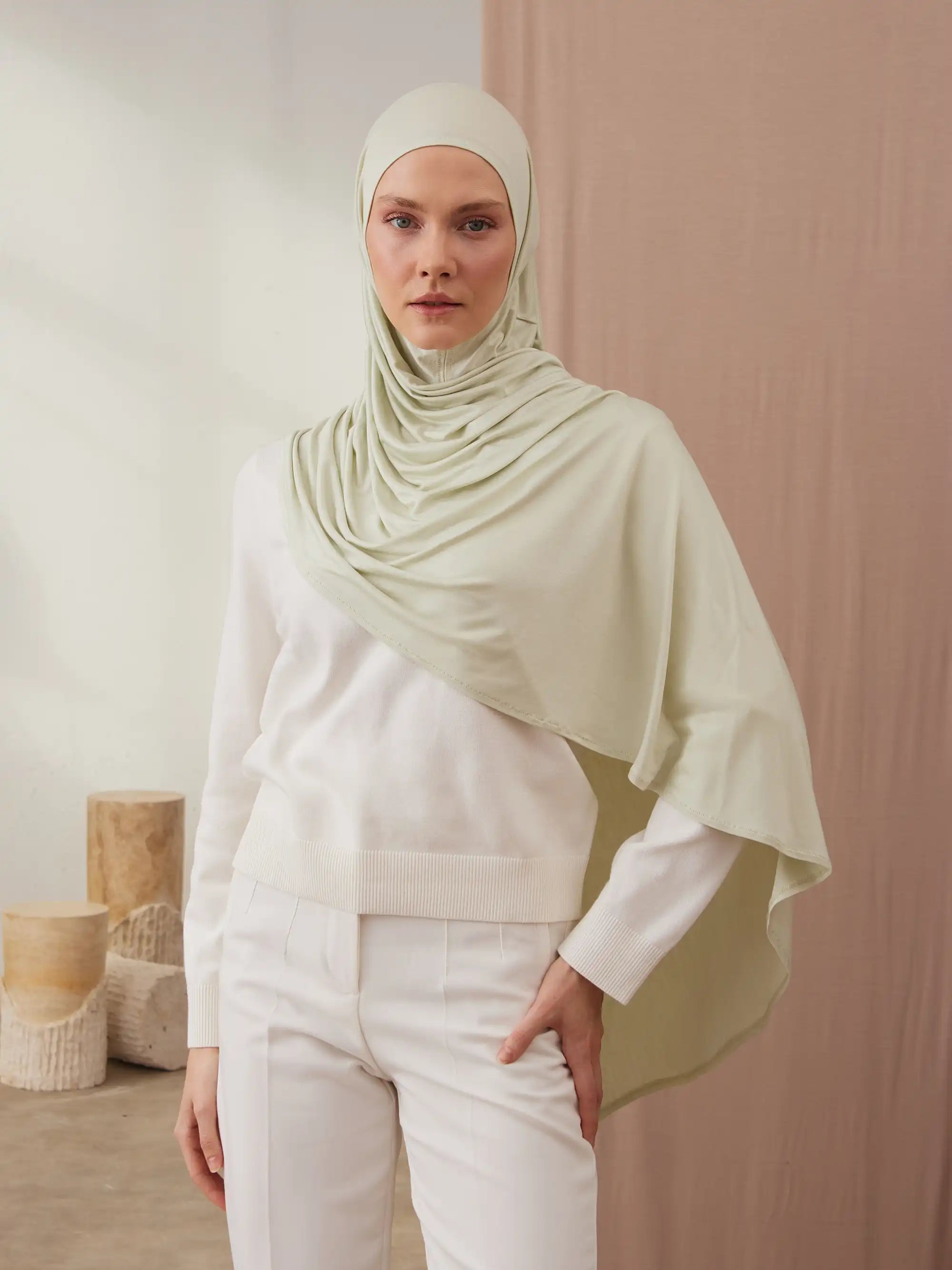 Instant Premium Jersey Hijabs - Lime Cream