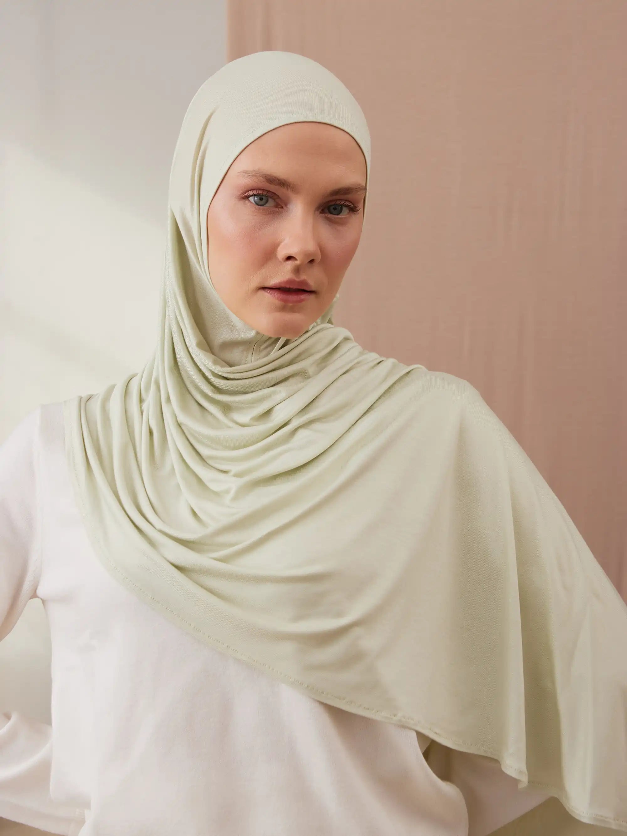 Instant Premium Jersey Hijabs - Lime Cream