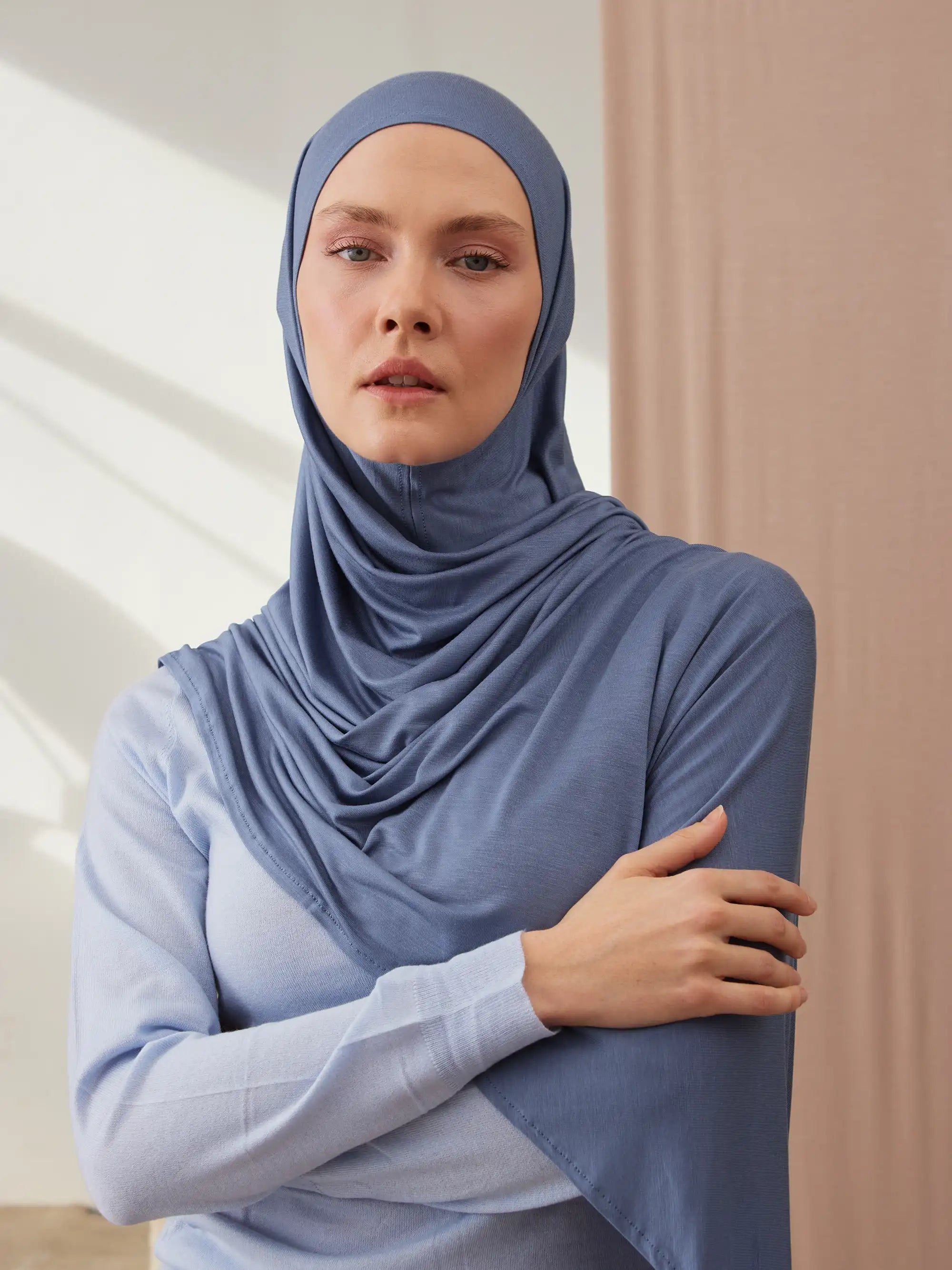 Instant Premium Jersey Hijabs - Denim