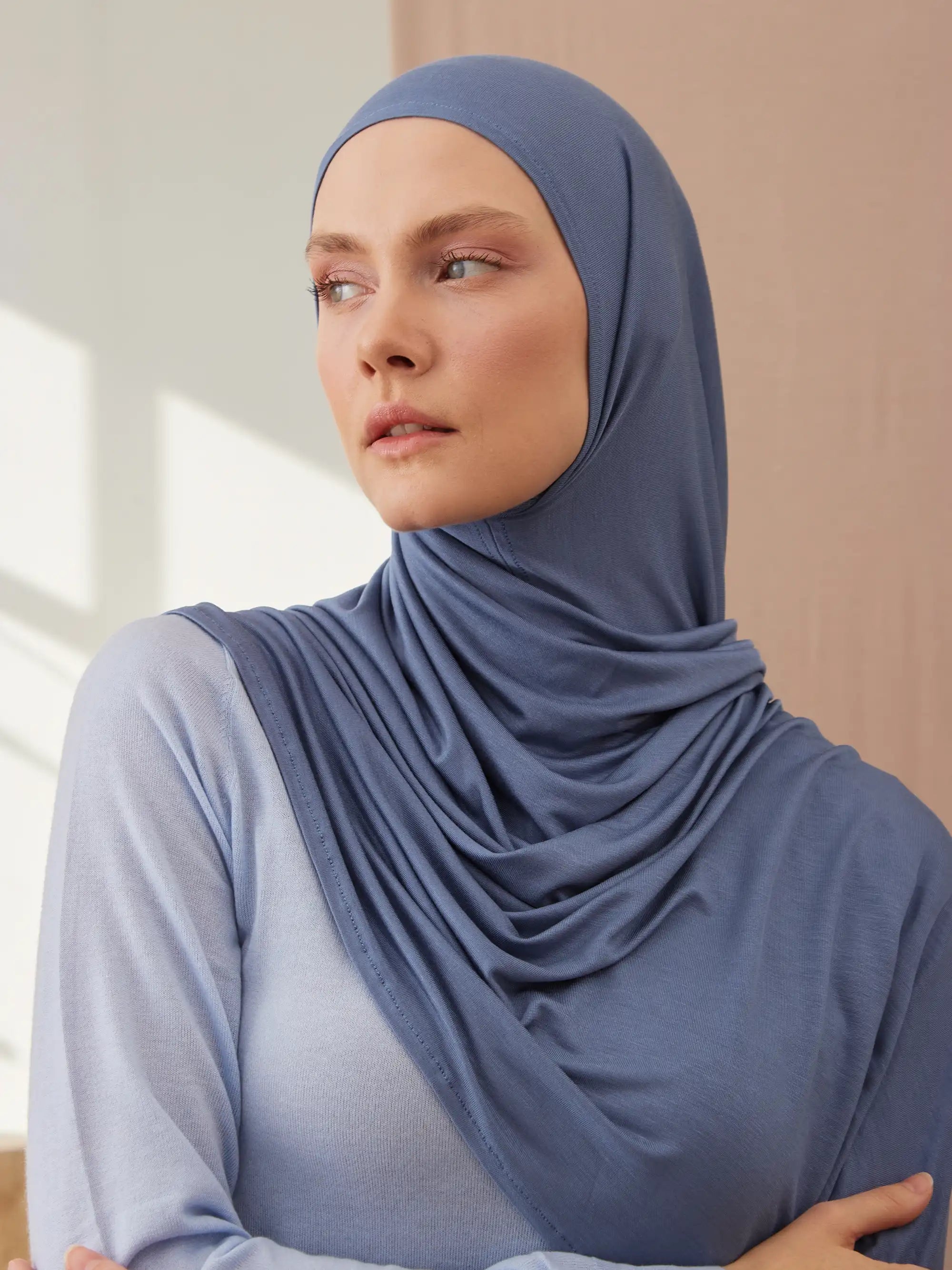 Instant Premium Jersey Hijabs - Denim