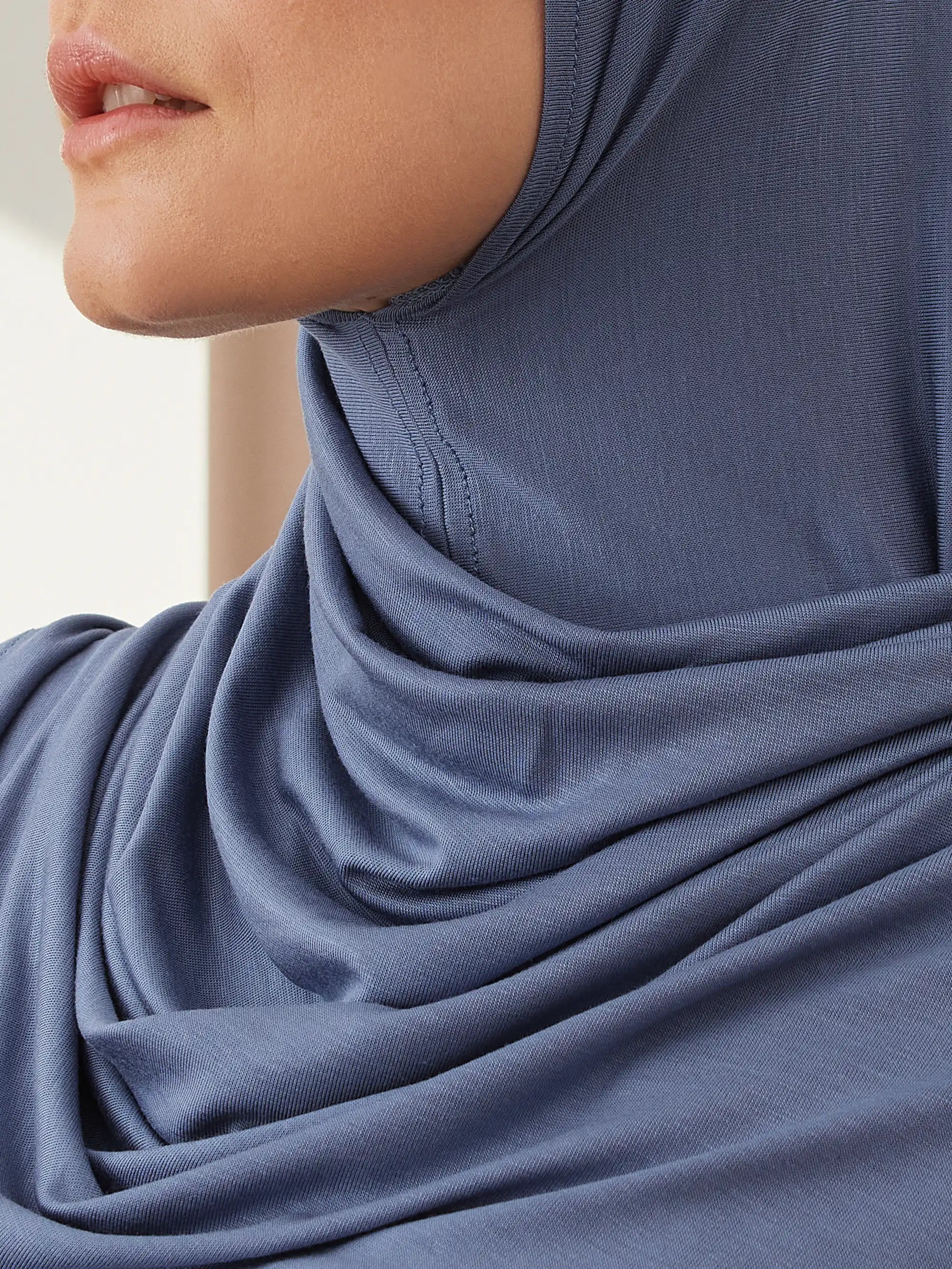 Small Instant Premium Jersey Hijabs - Denim