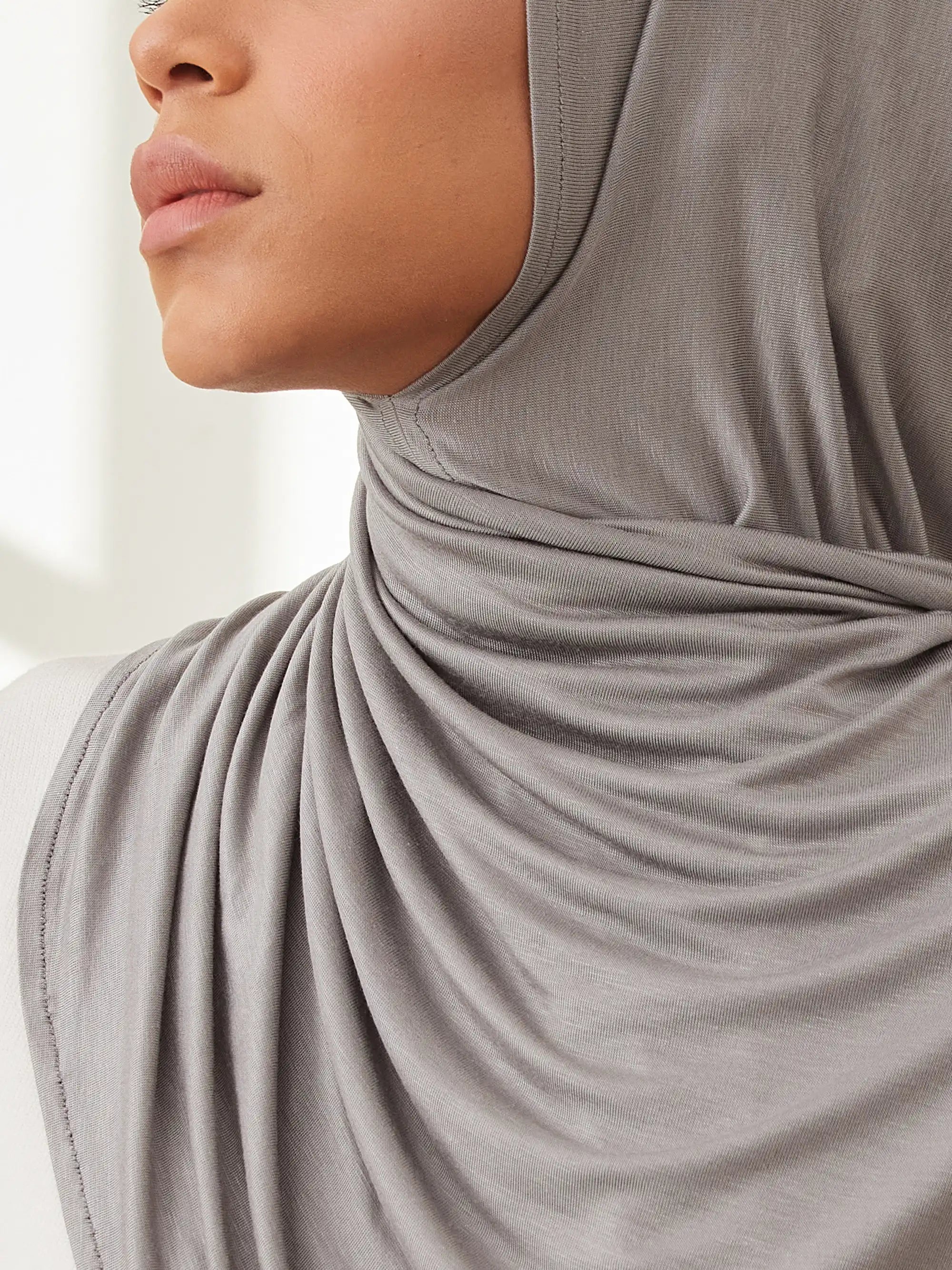 Instant Premium Jersey Hijabs - Silver