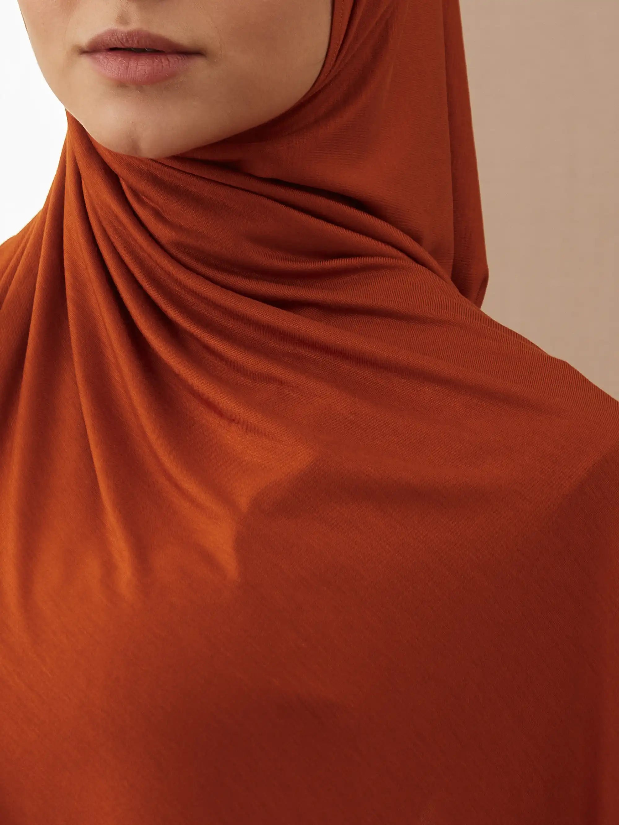 Instant Premium Jersey Hijabs - Burnt Orange