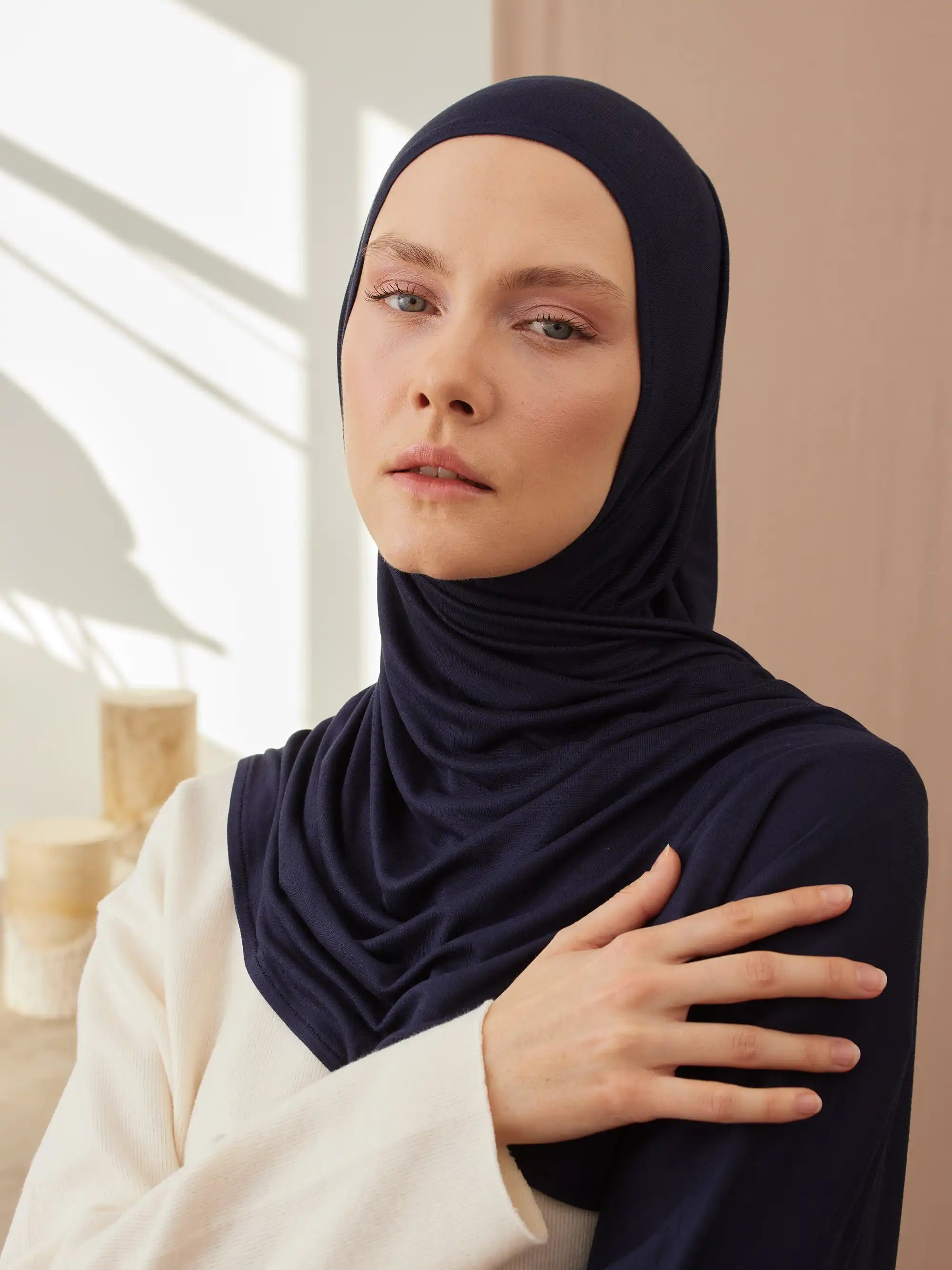 Instant Premium Jersey Hijabs - Navy