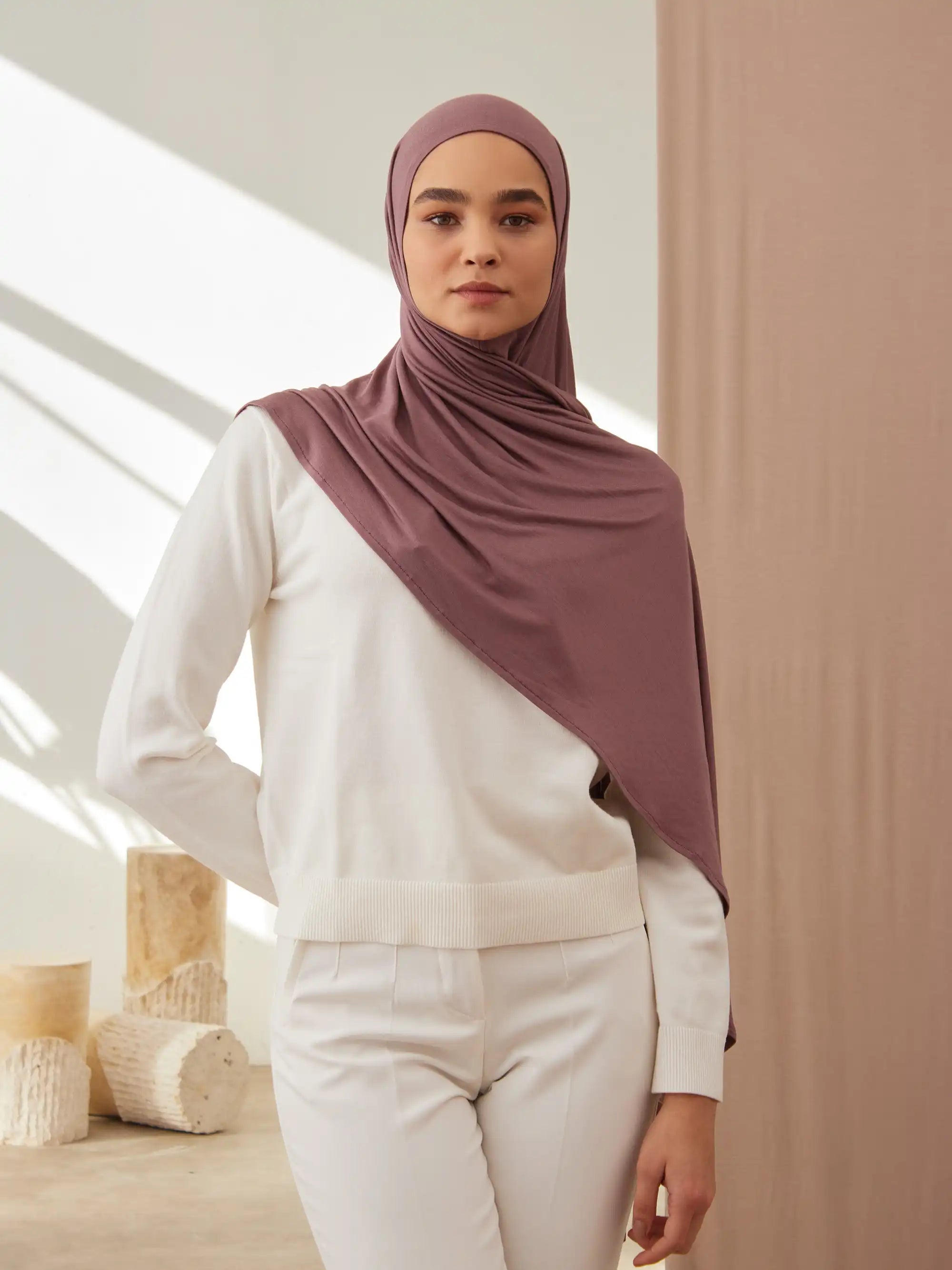 Small Instant Premium Jersey Hijabs - Rose Taupe