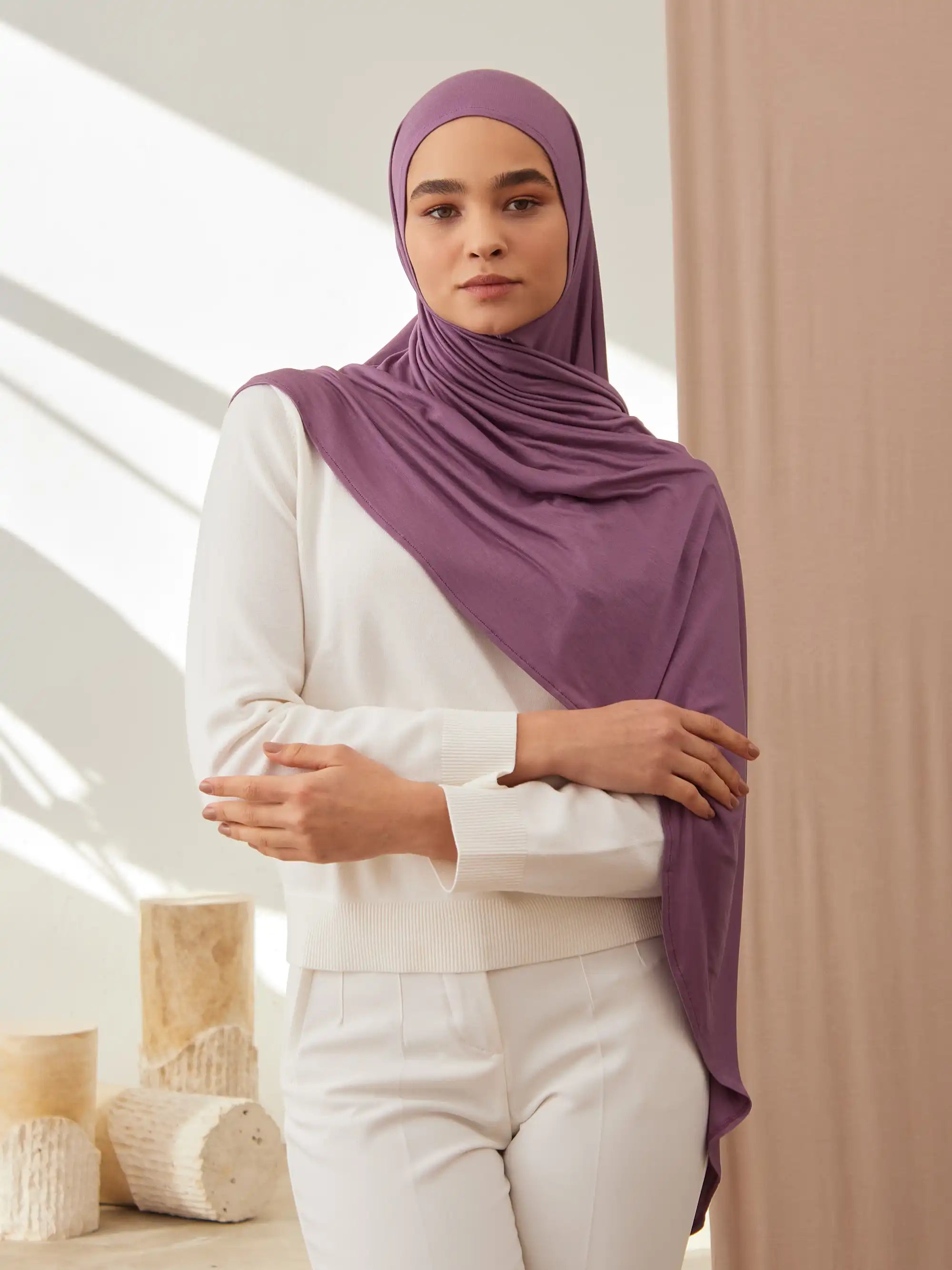 Small Instant Premium Jersey Hijabs - Orchid