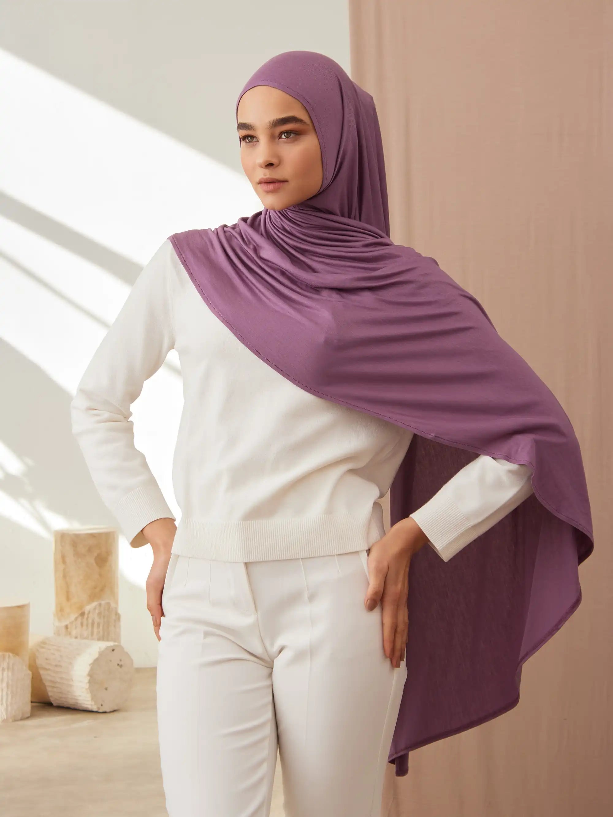 Instant Premium Jersey Hijabs - Orchid