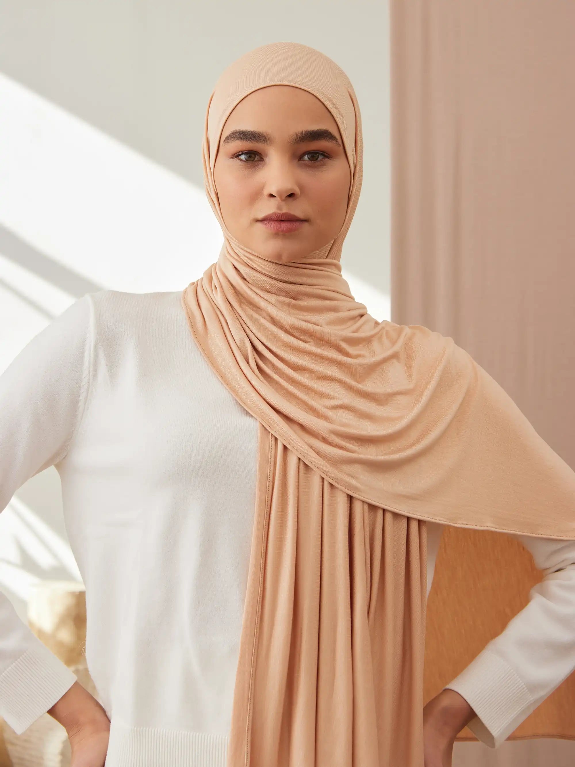 Small Jersey Light Hijab - Beach Sand