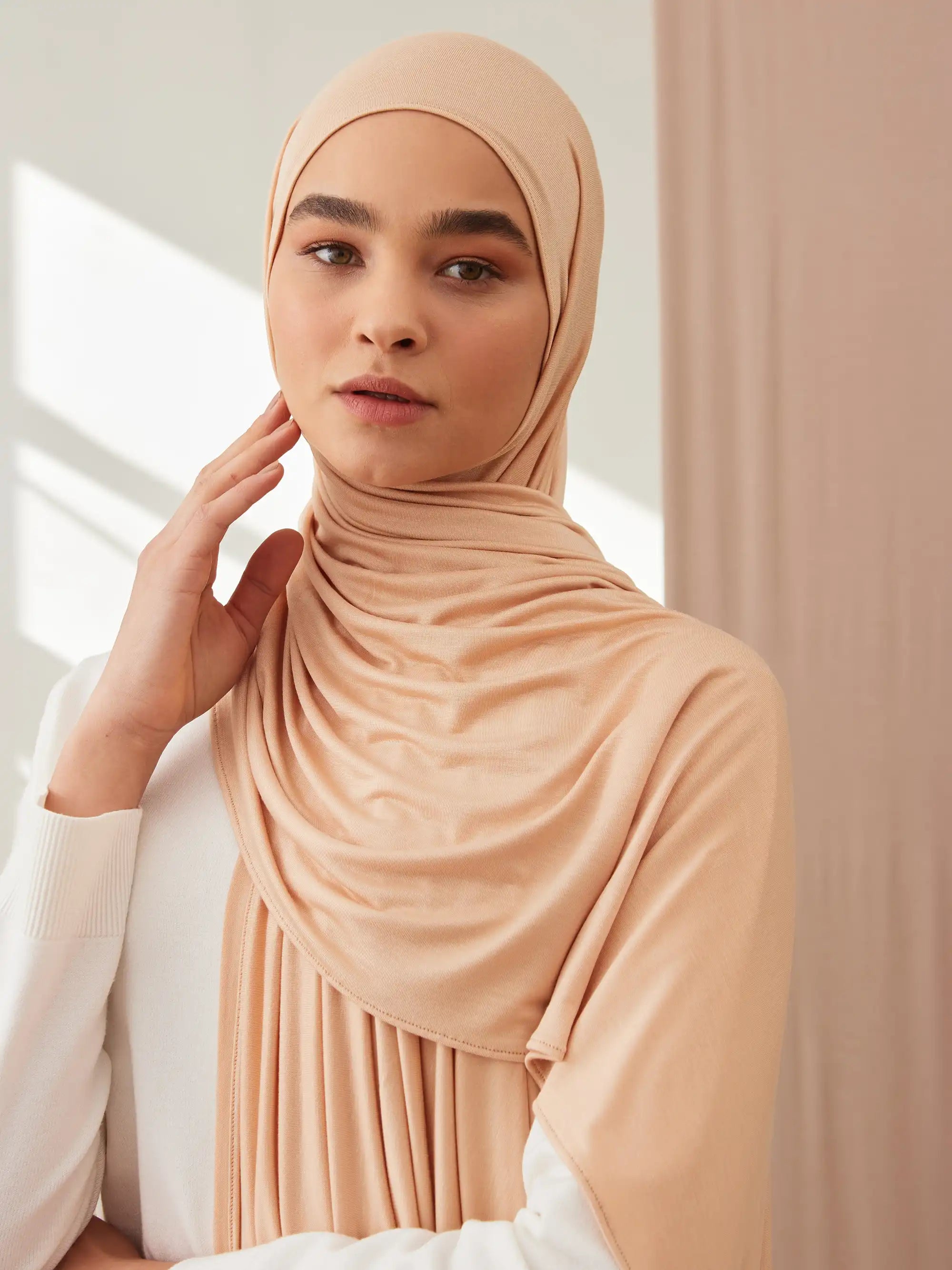 Small Jersey Light Hijab - Beach Sand