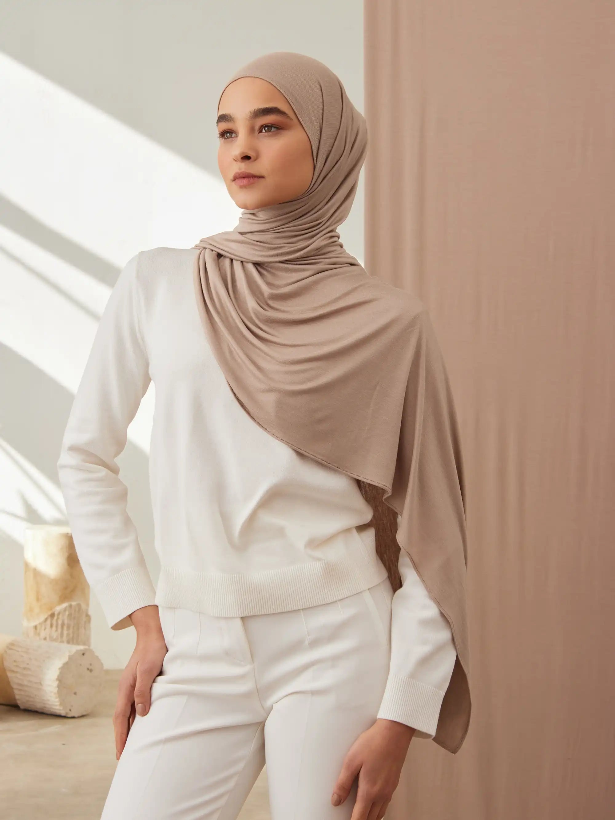 Jersey Light Hijab - Warm Sand