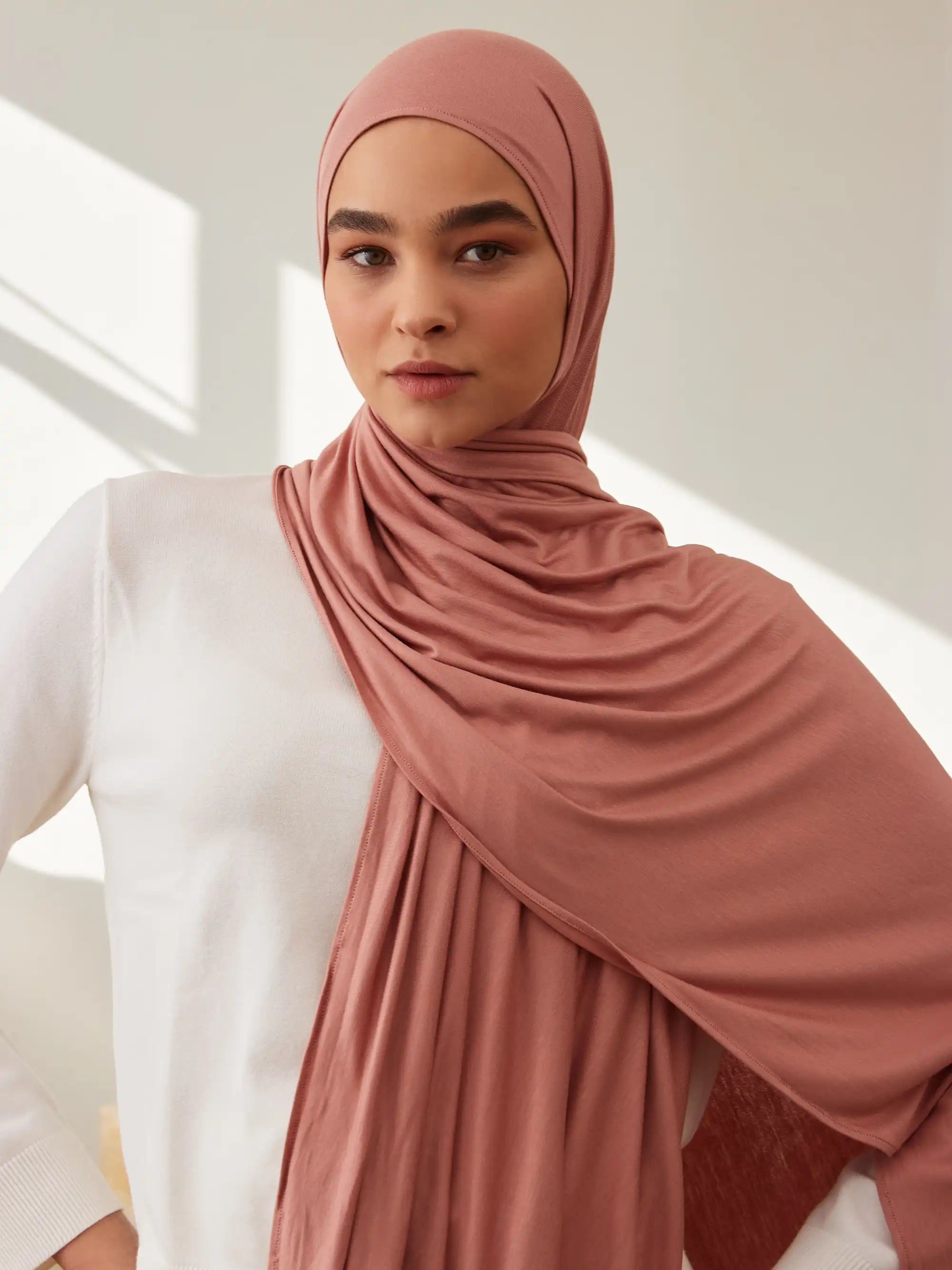 Jersey Light Hijab - Terracotta