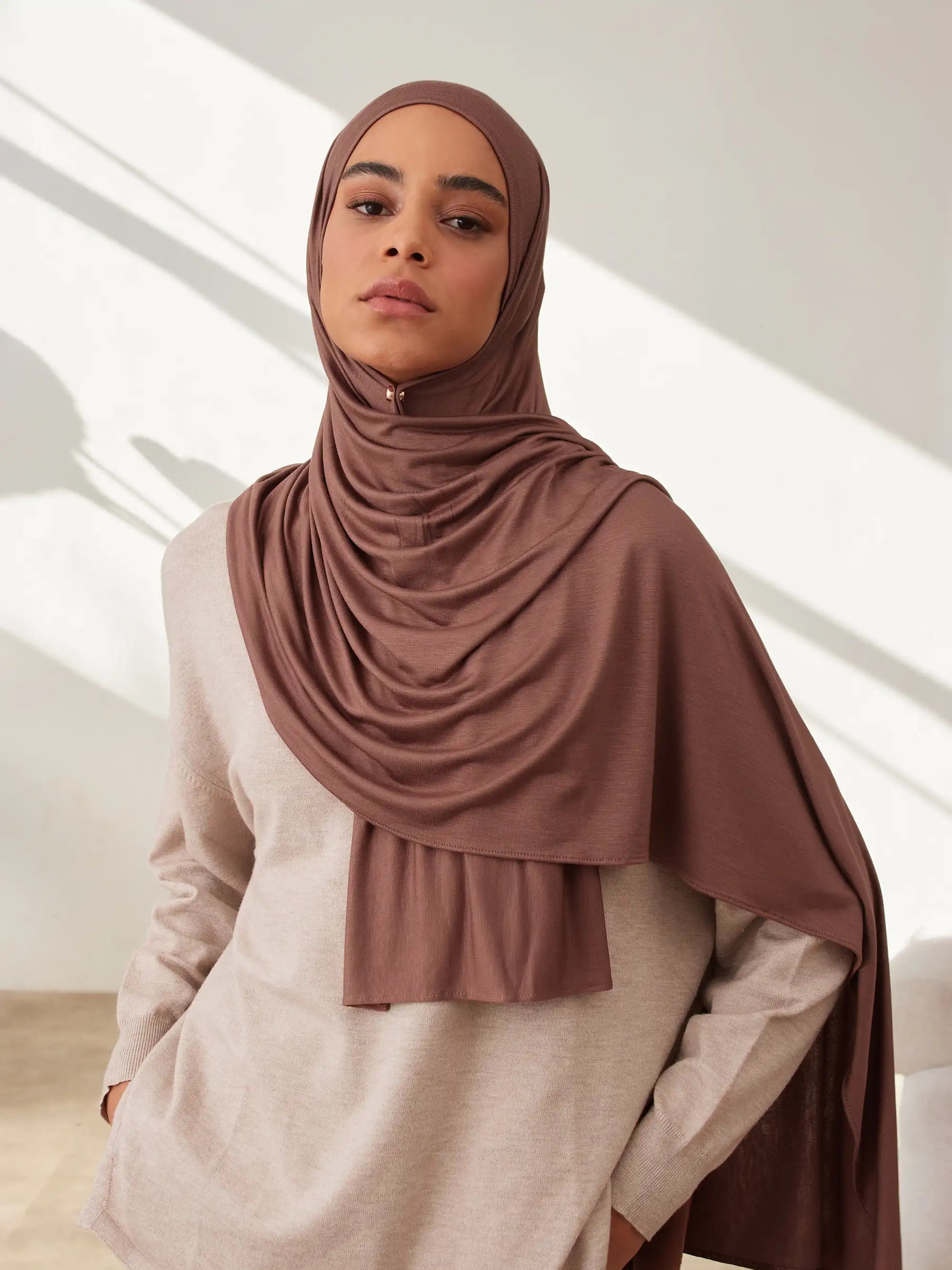 Small Jersey Light Hijab - Cappucino