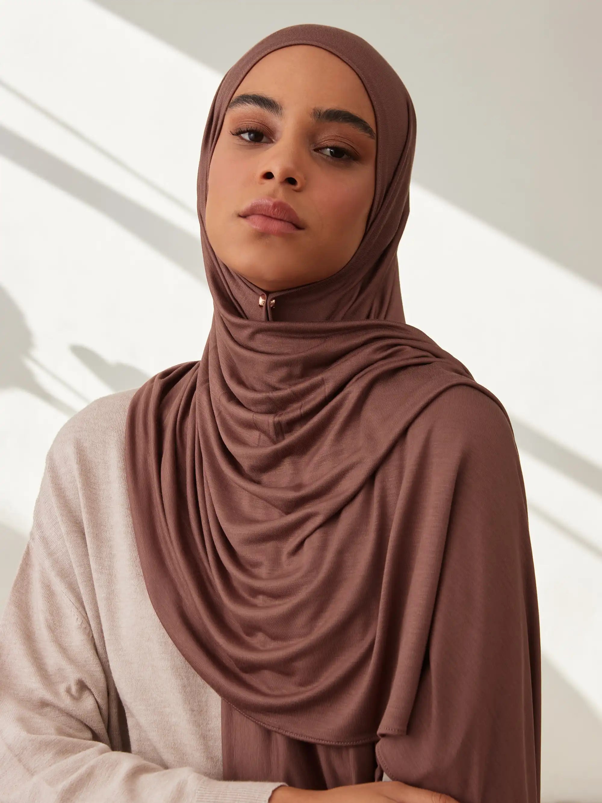 Small Jersey Light Hijab - Cappucino