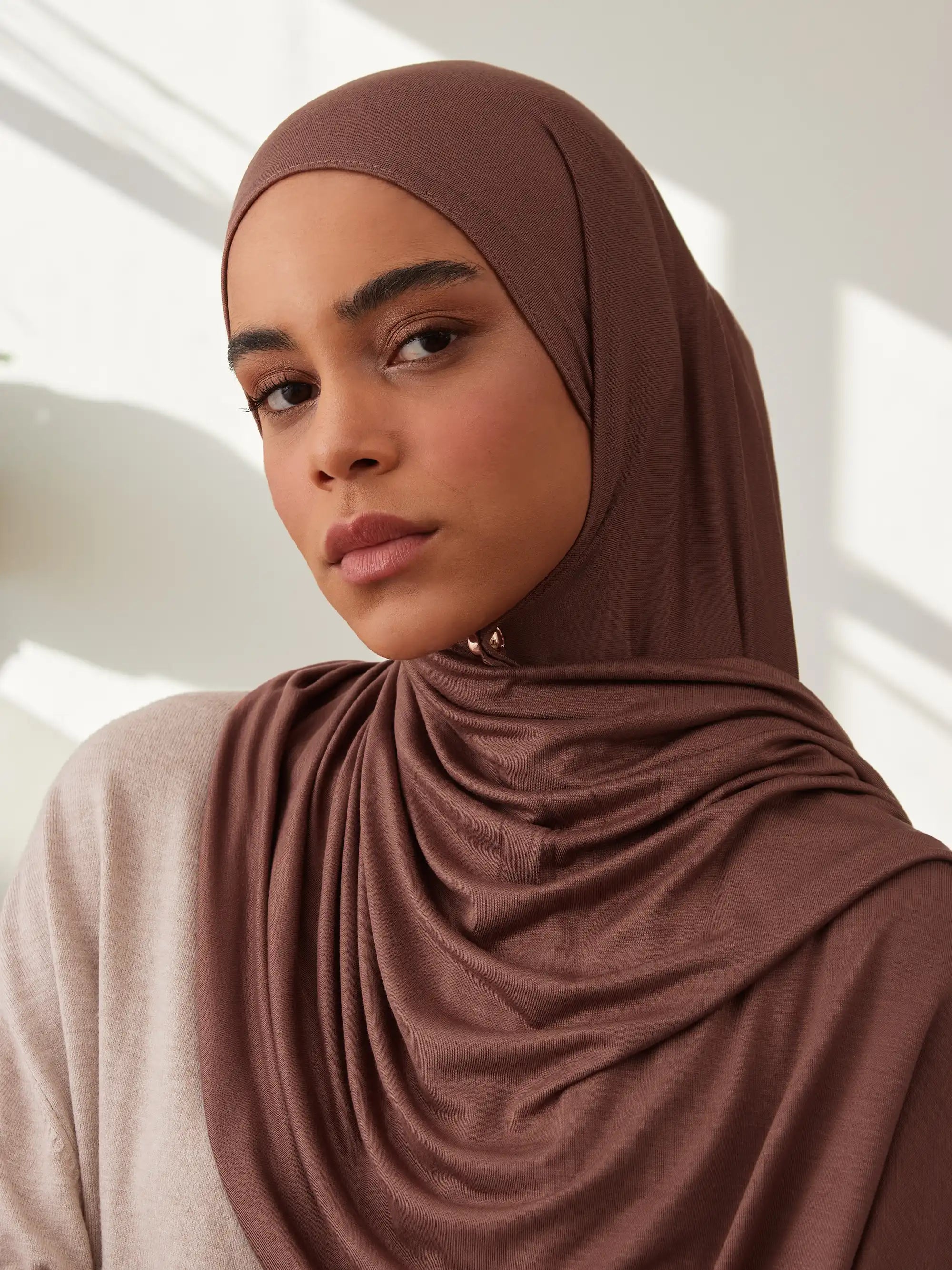 Jersey Light Hijab - Cappucino