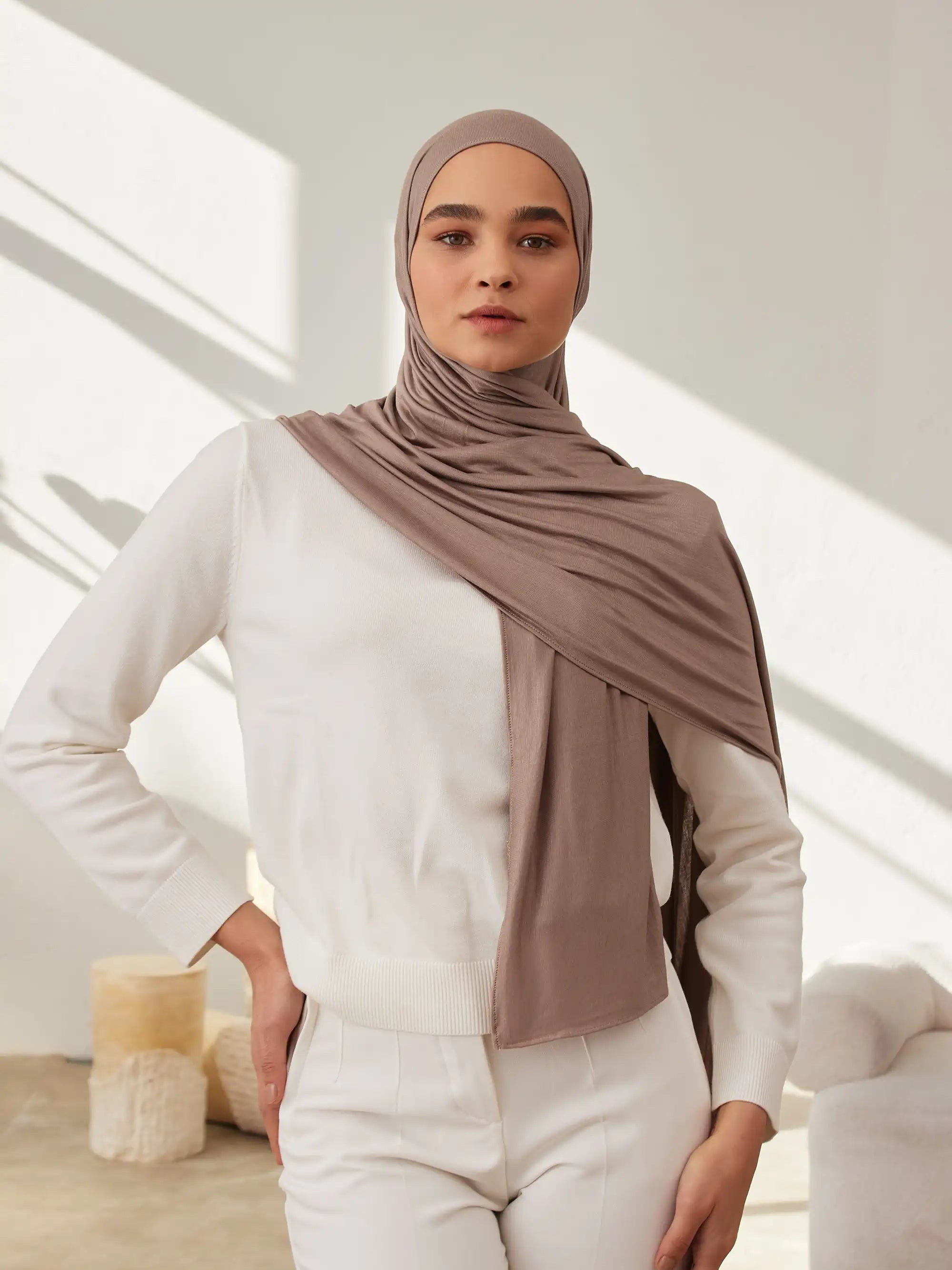 Small Jersey Light Hijab - Desert