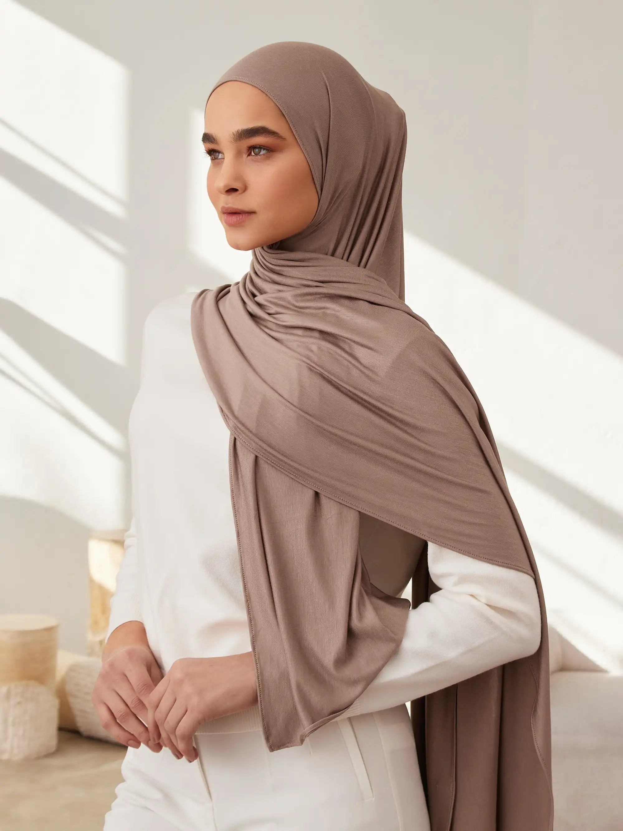 Jersey Light Hijab - Desert