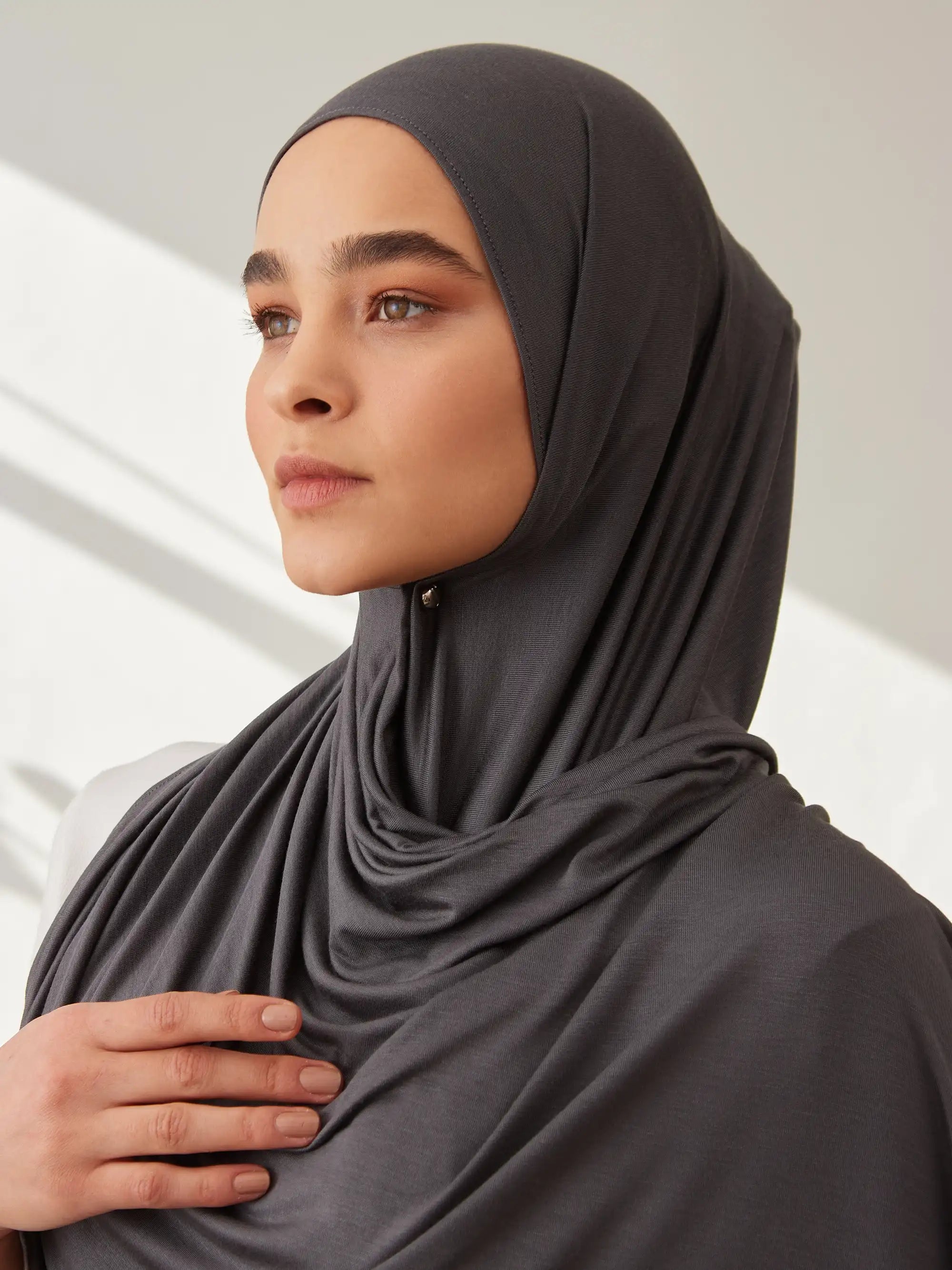 Jersey Light Hijab - Dark Grey