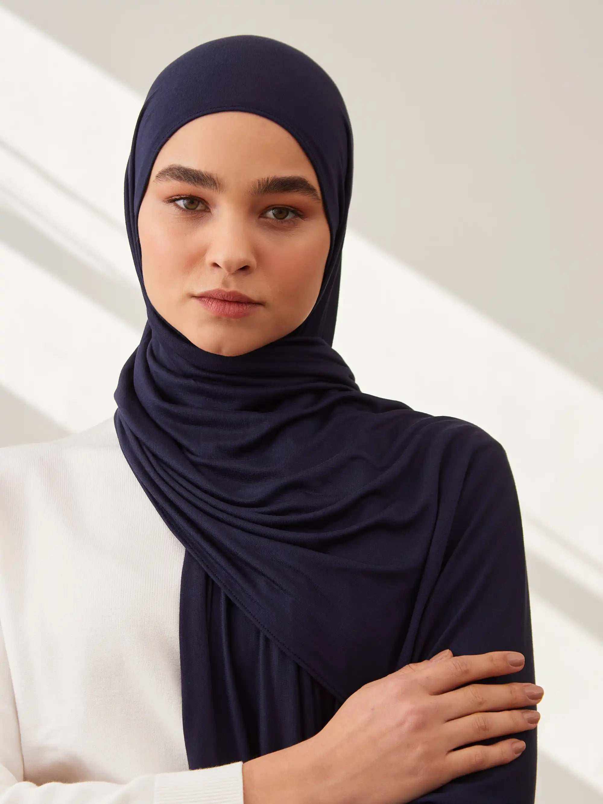 Jersey Light Hijab - Navy