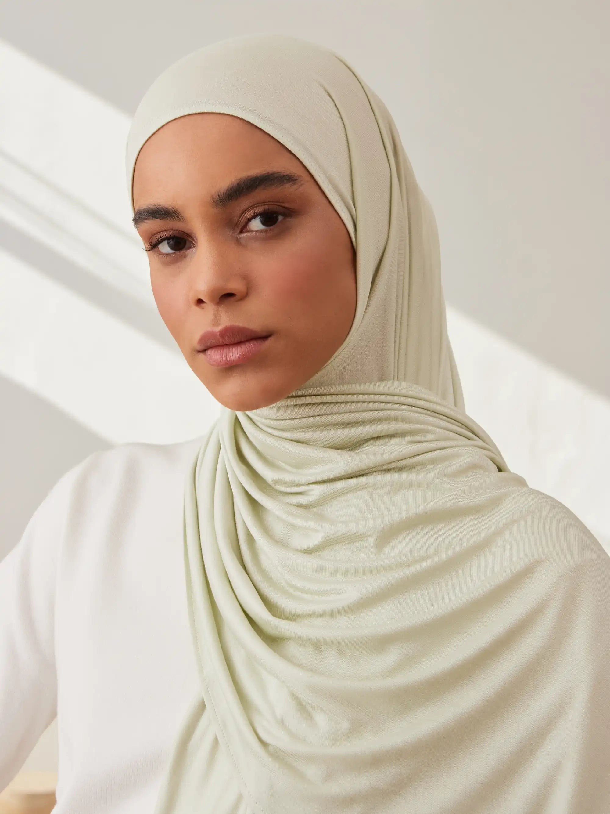 Jersey Light Hijab - Lime Cream