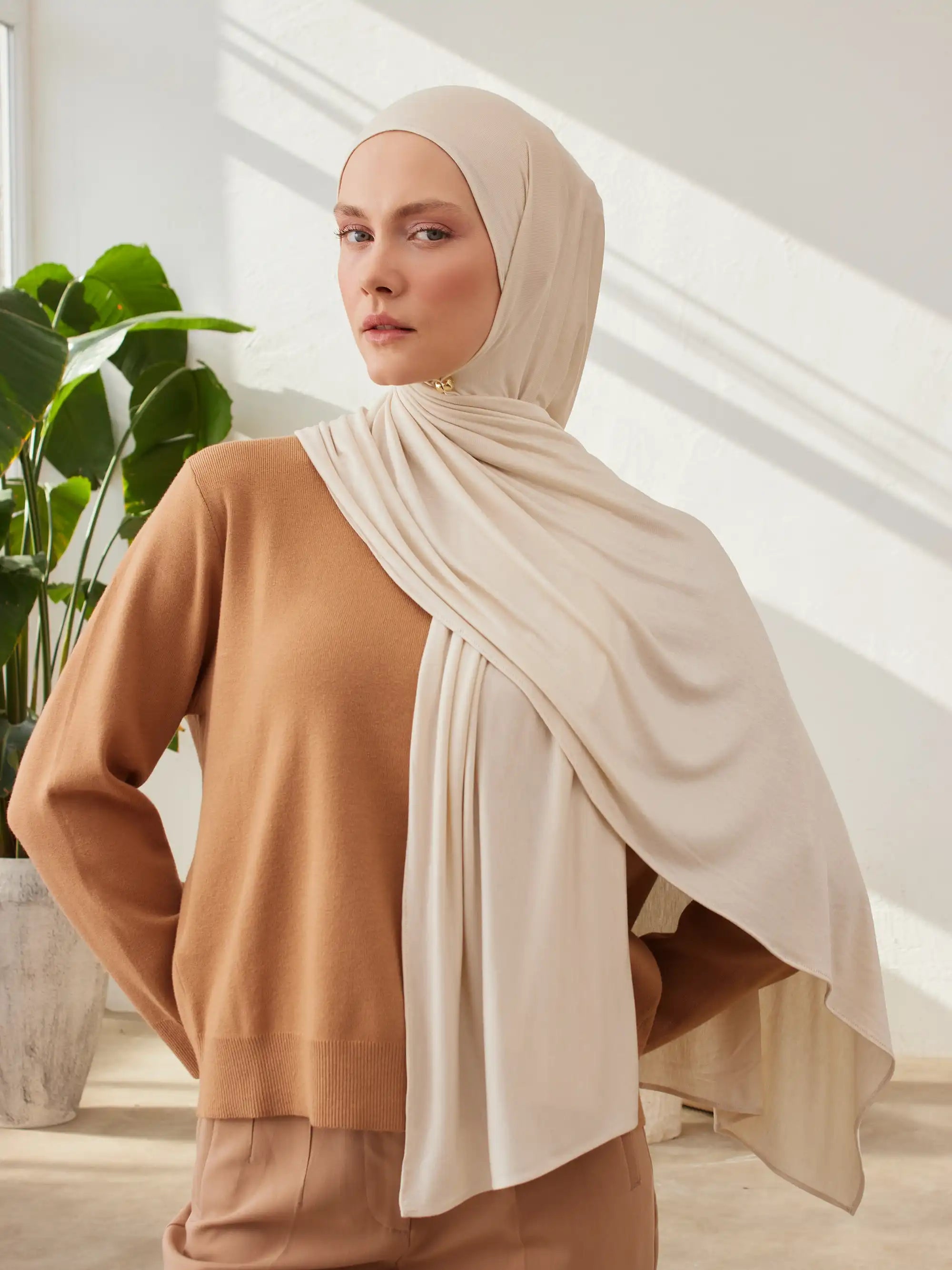 Small Jersey Light Hijab - Off White