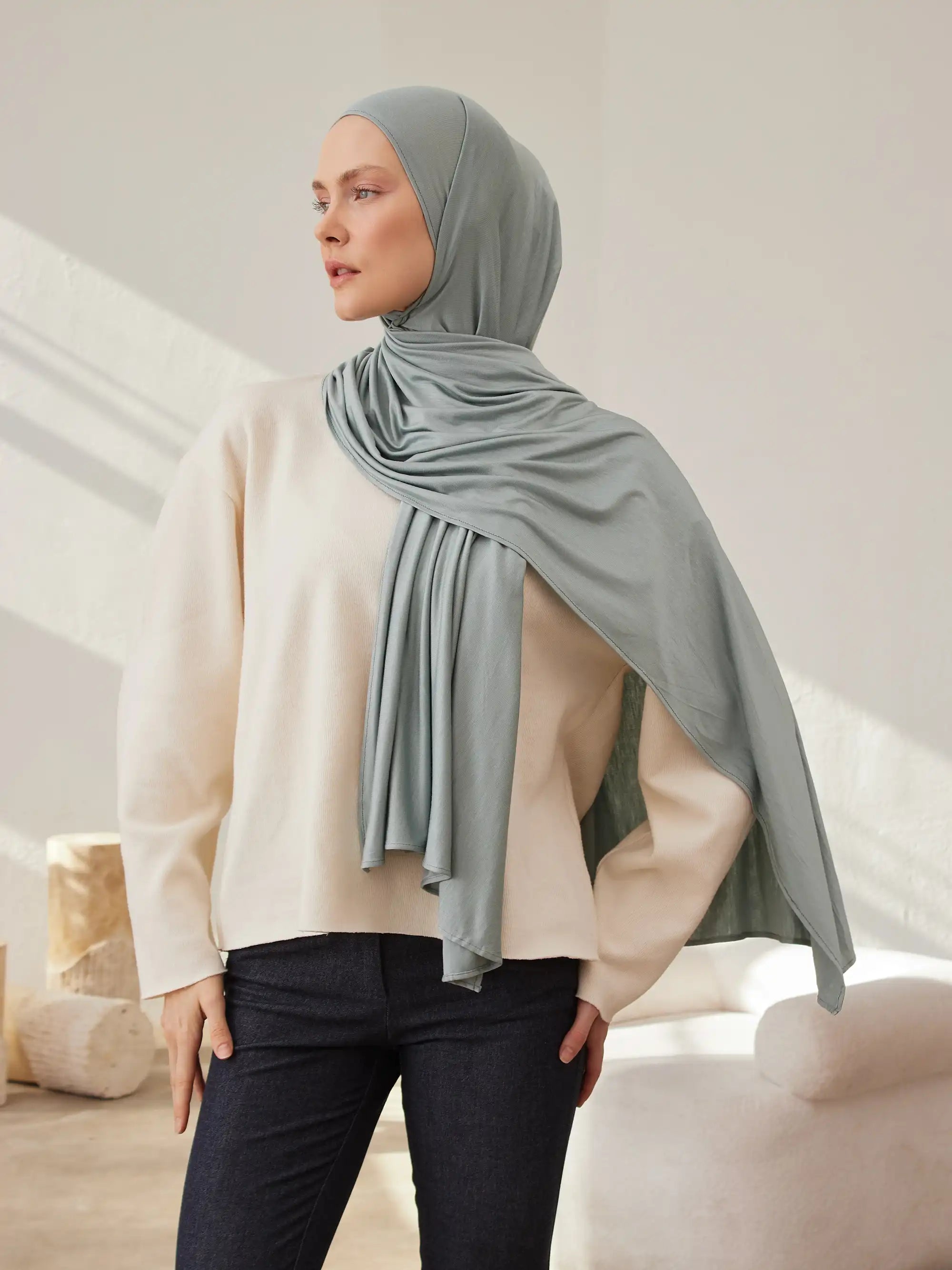 Jersey Light Hijab - Black