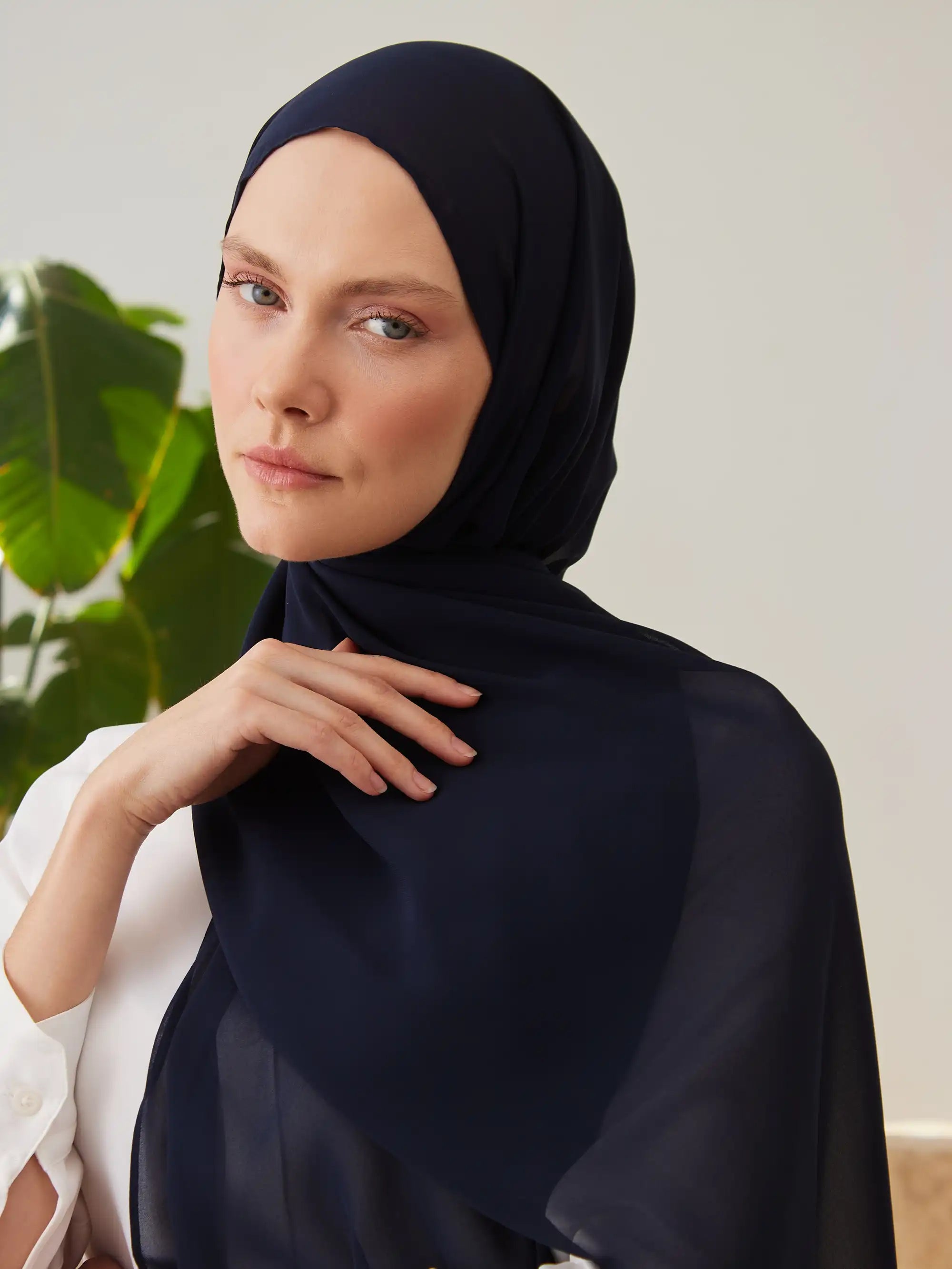 Luxury Chiffon Hijab - Navy