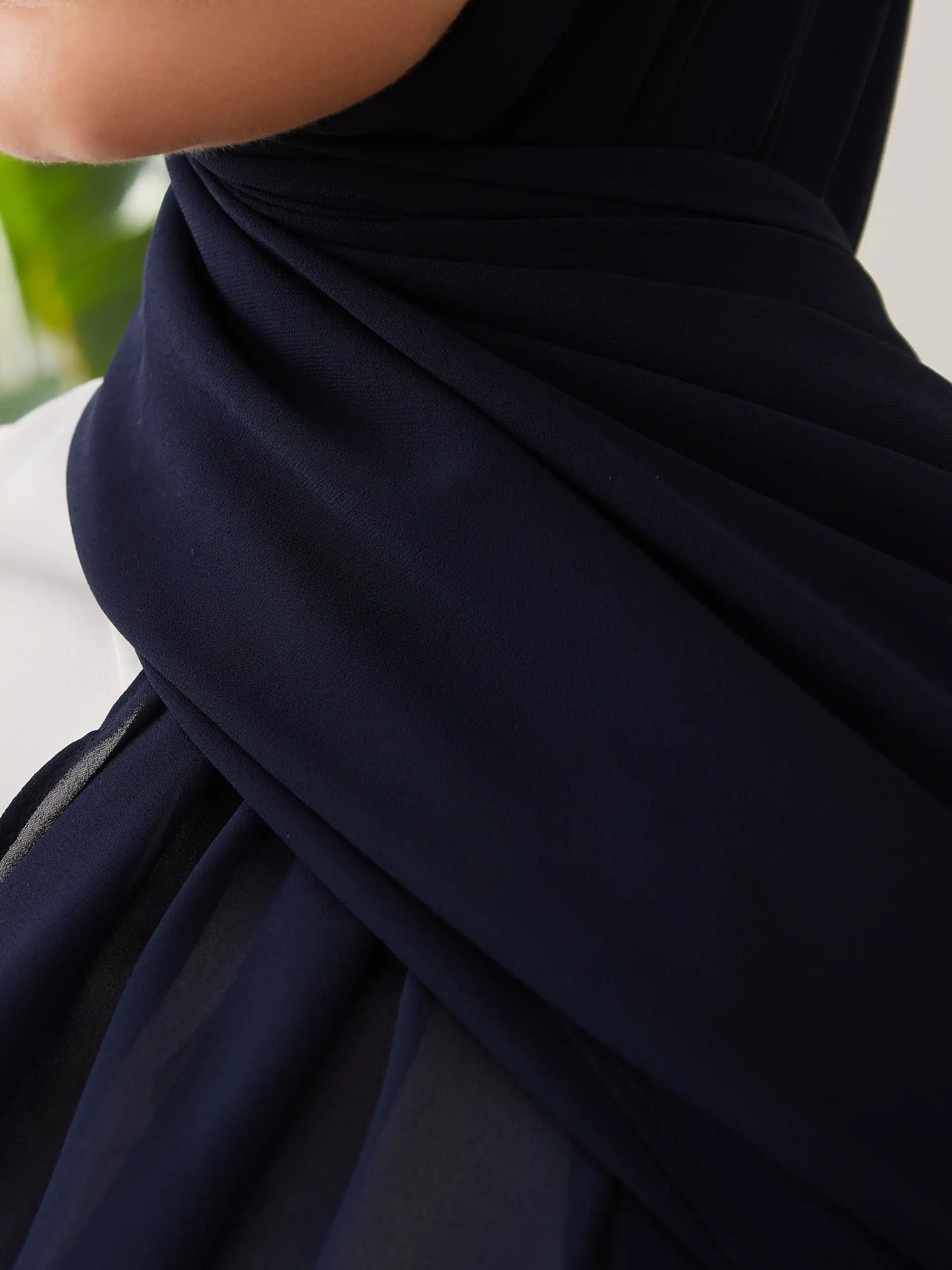 Luxury Chiffon Hijab - Navy