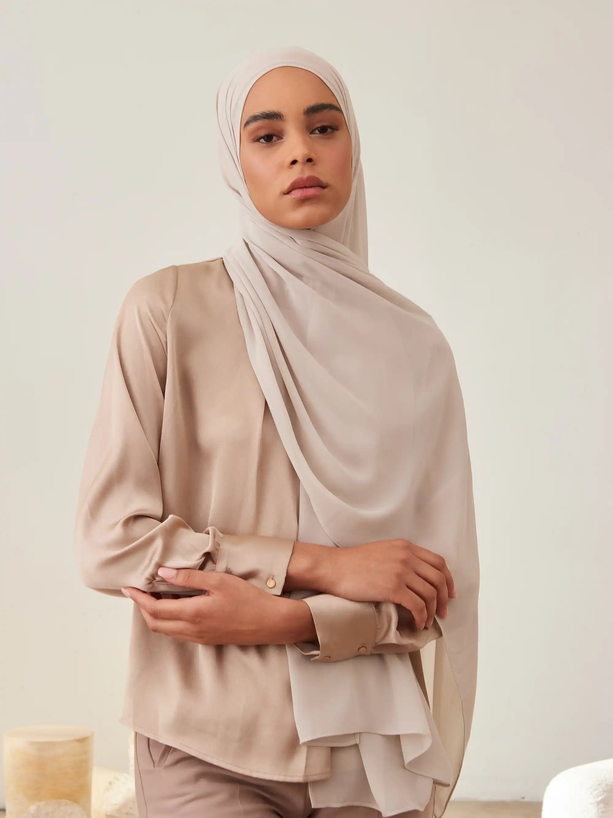 Luxury Chiffon Hijab - Cool Gray