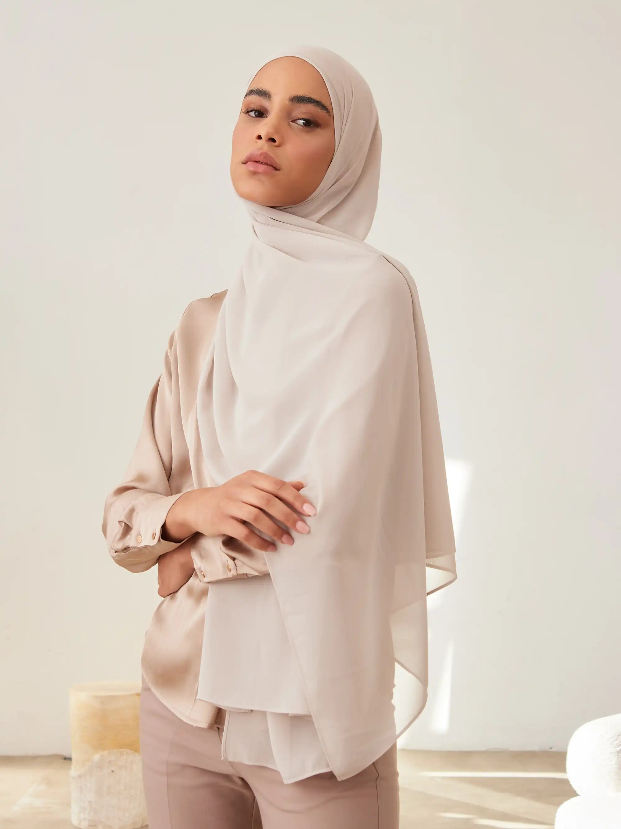 Luxury Chiffon Hijab - Cool Gray