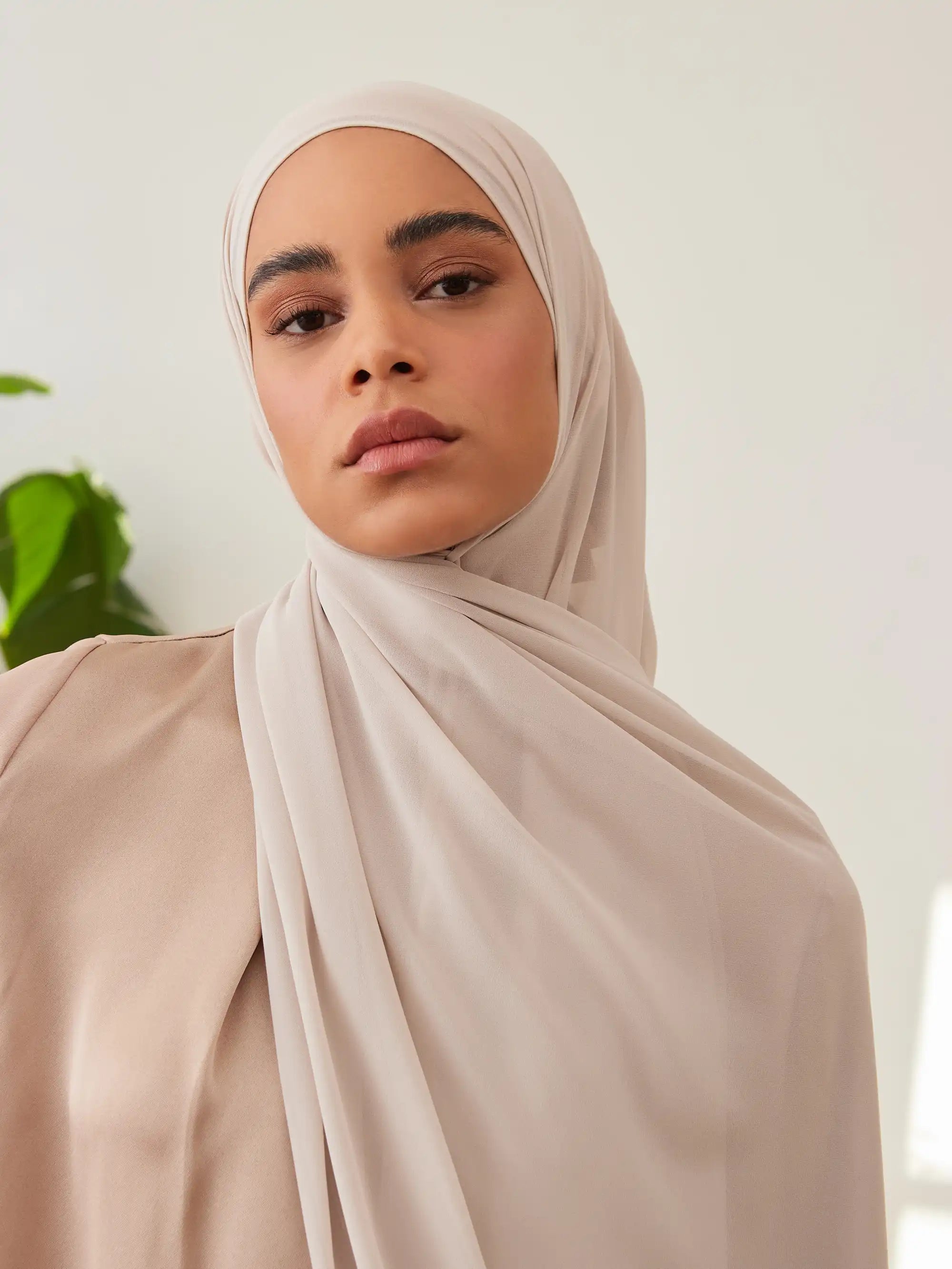 Small Luxury Chiffon Hijab - Cool Gray