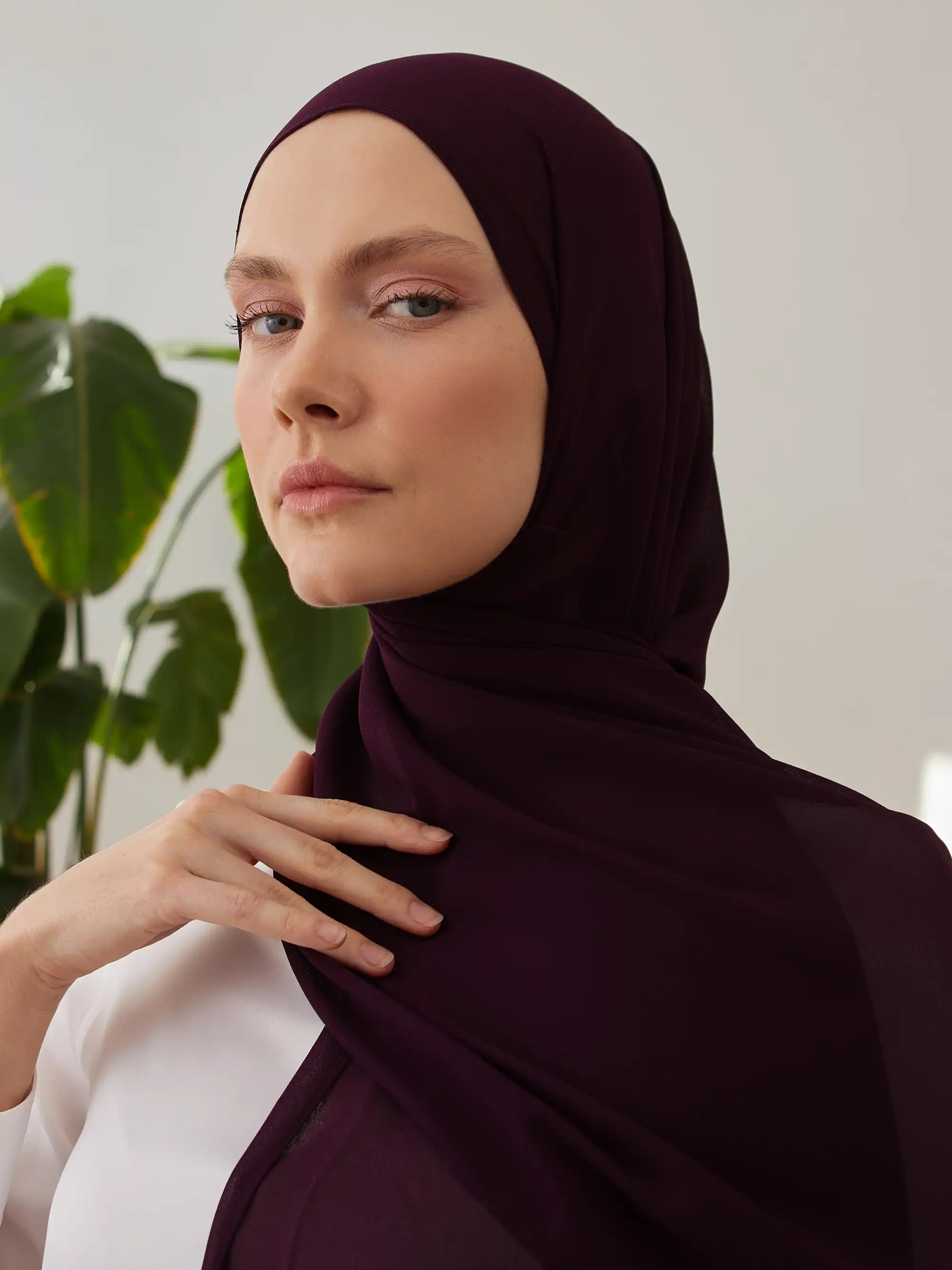 Small Luxury Chiffon Hijab - Winter Bloom