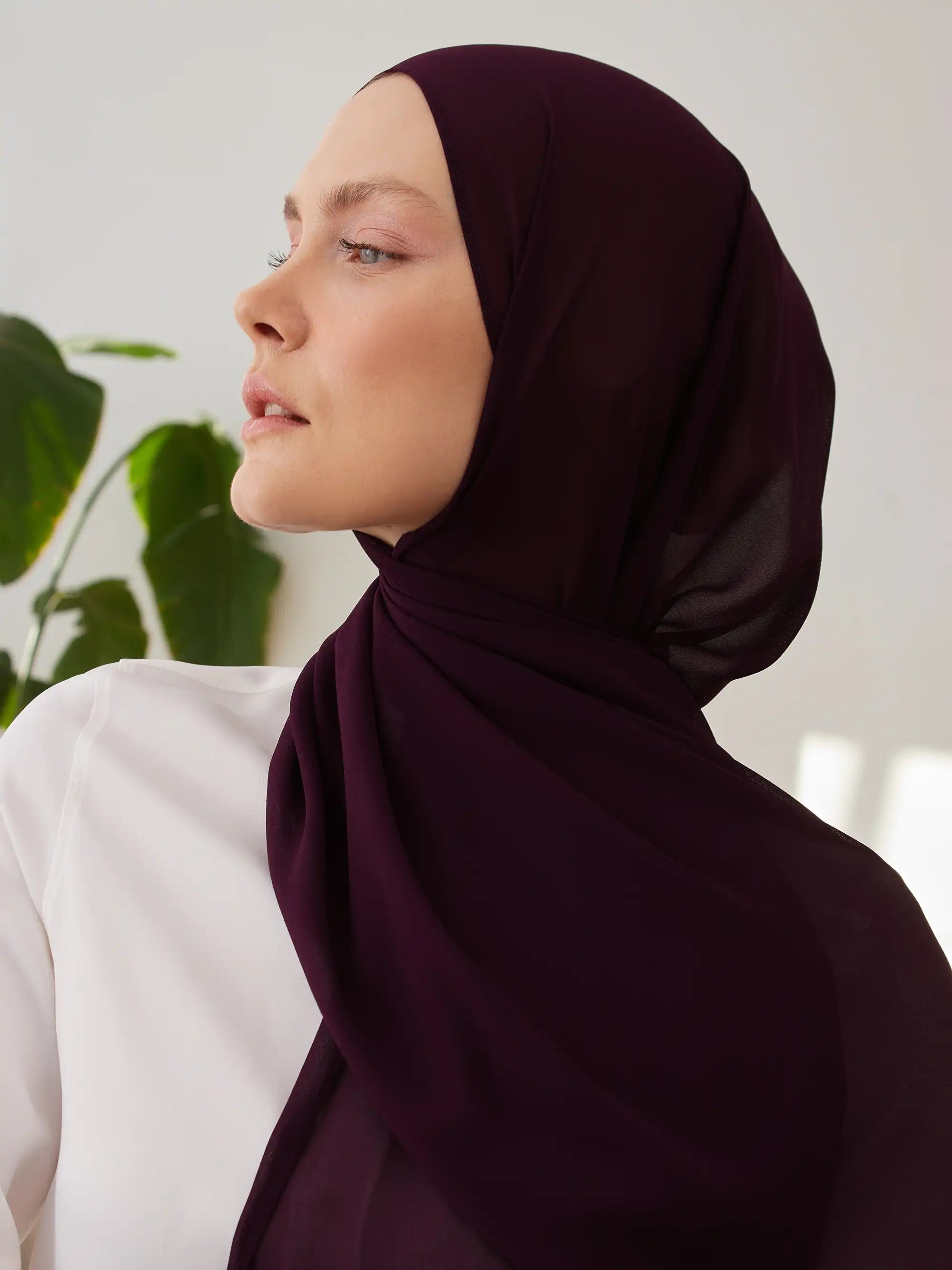 Small Luxury Chiffon Hijab - Winter Bloom